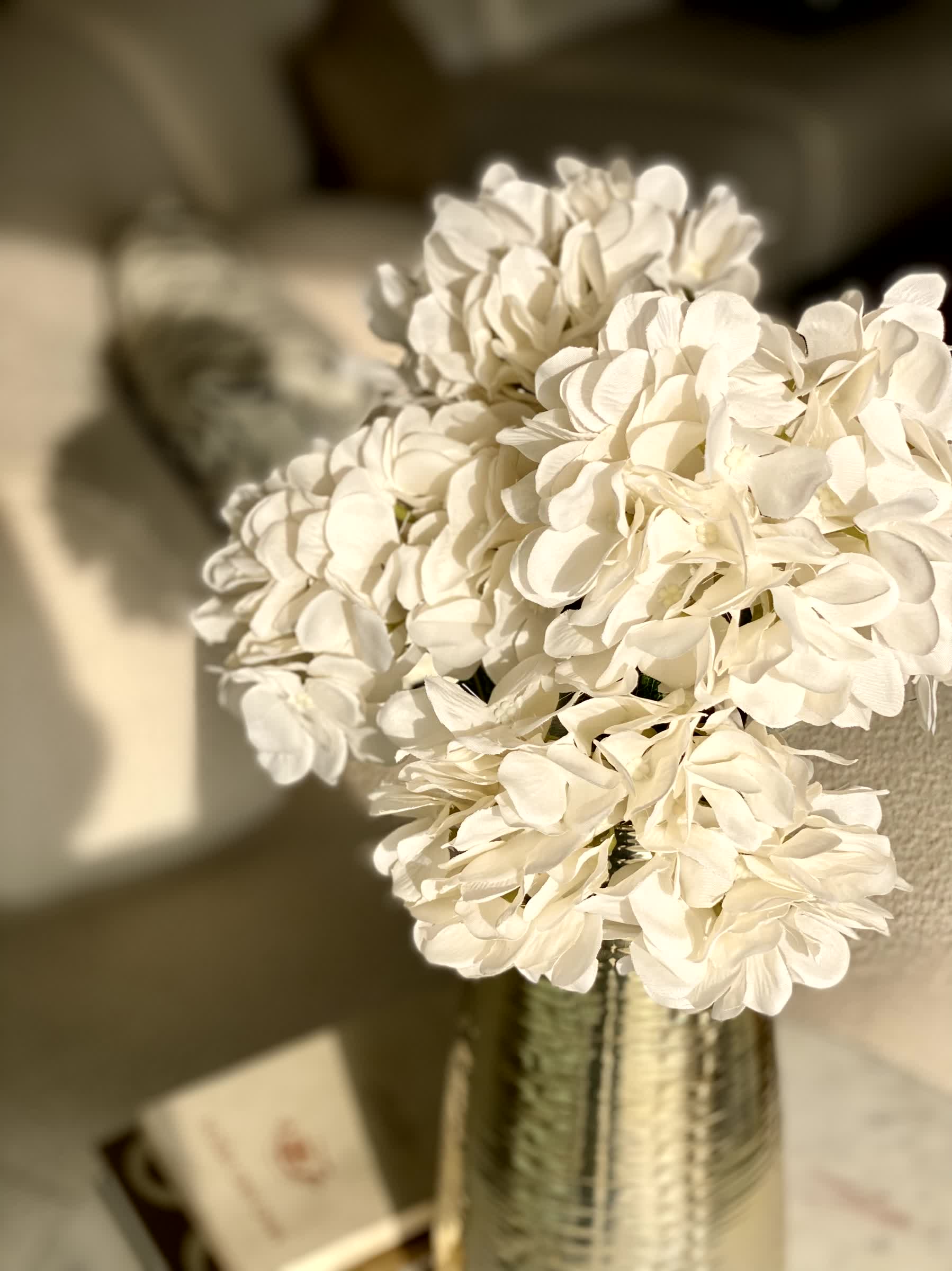 Artificial Geranium Flower Bunch - White