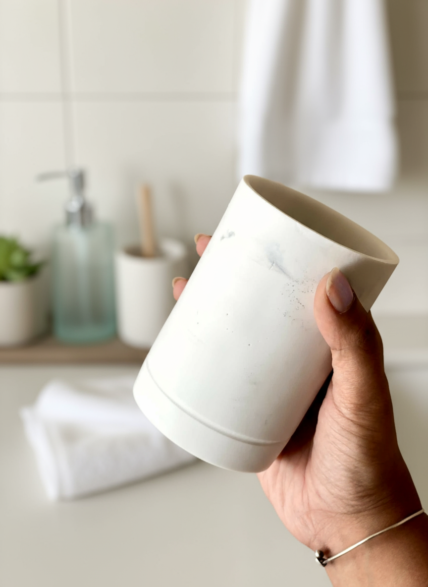 Opulent Marble Bath Set - White (Set of 2)