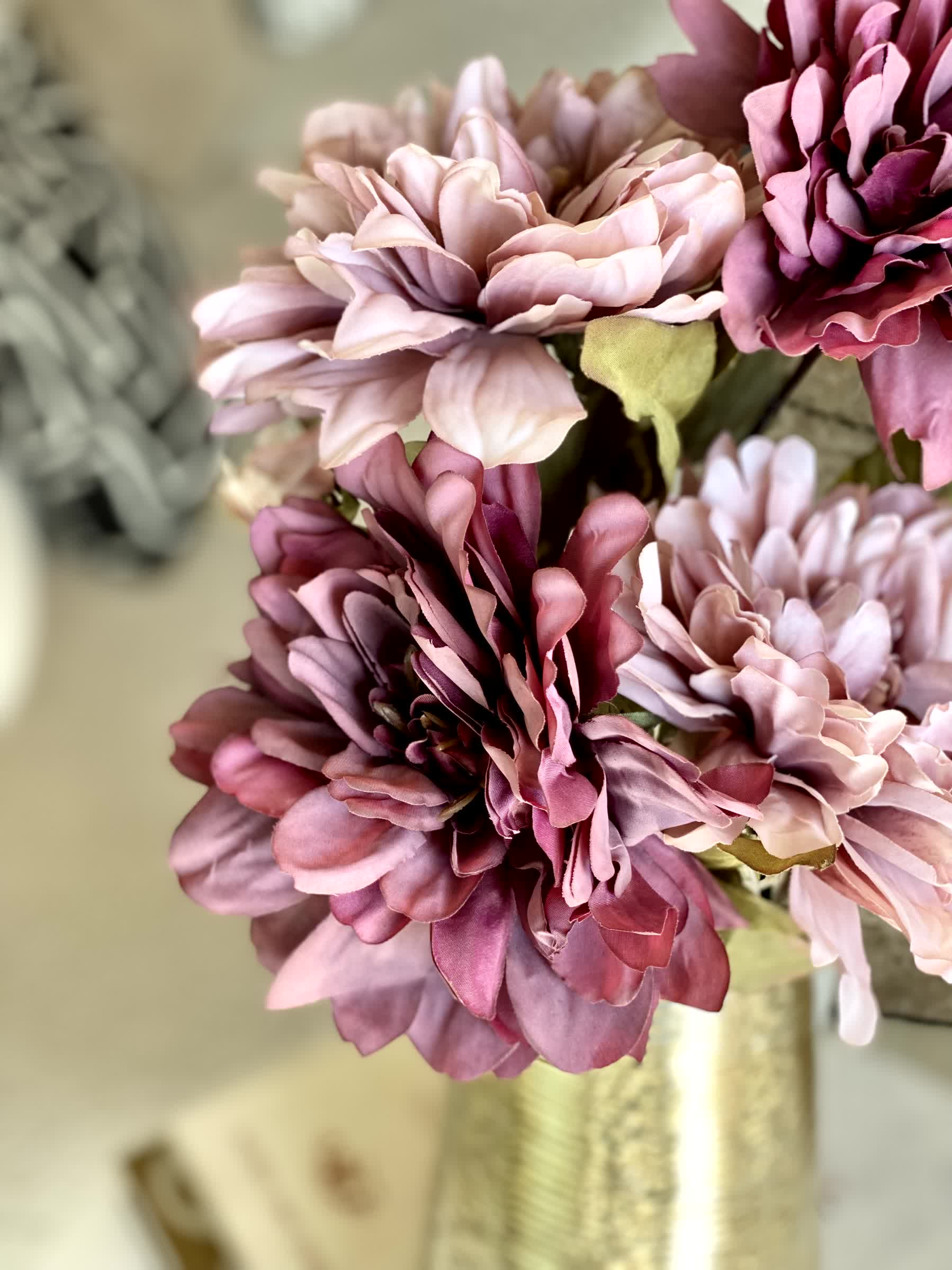 Artificial Zinnia Flower Stem - Set of 2