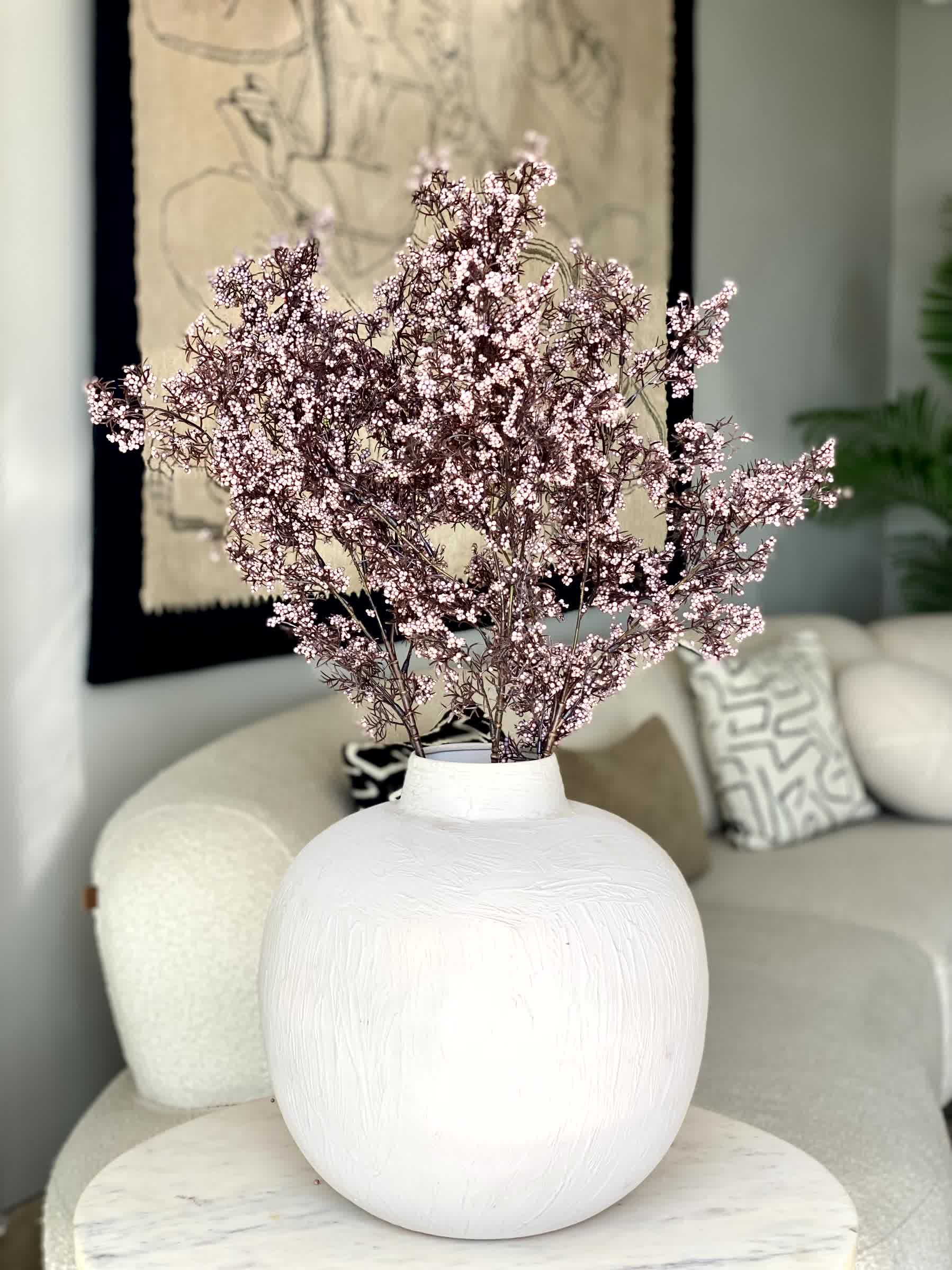 Artificial Wisteria Large Flower Stem - Pink (One Stem)