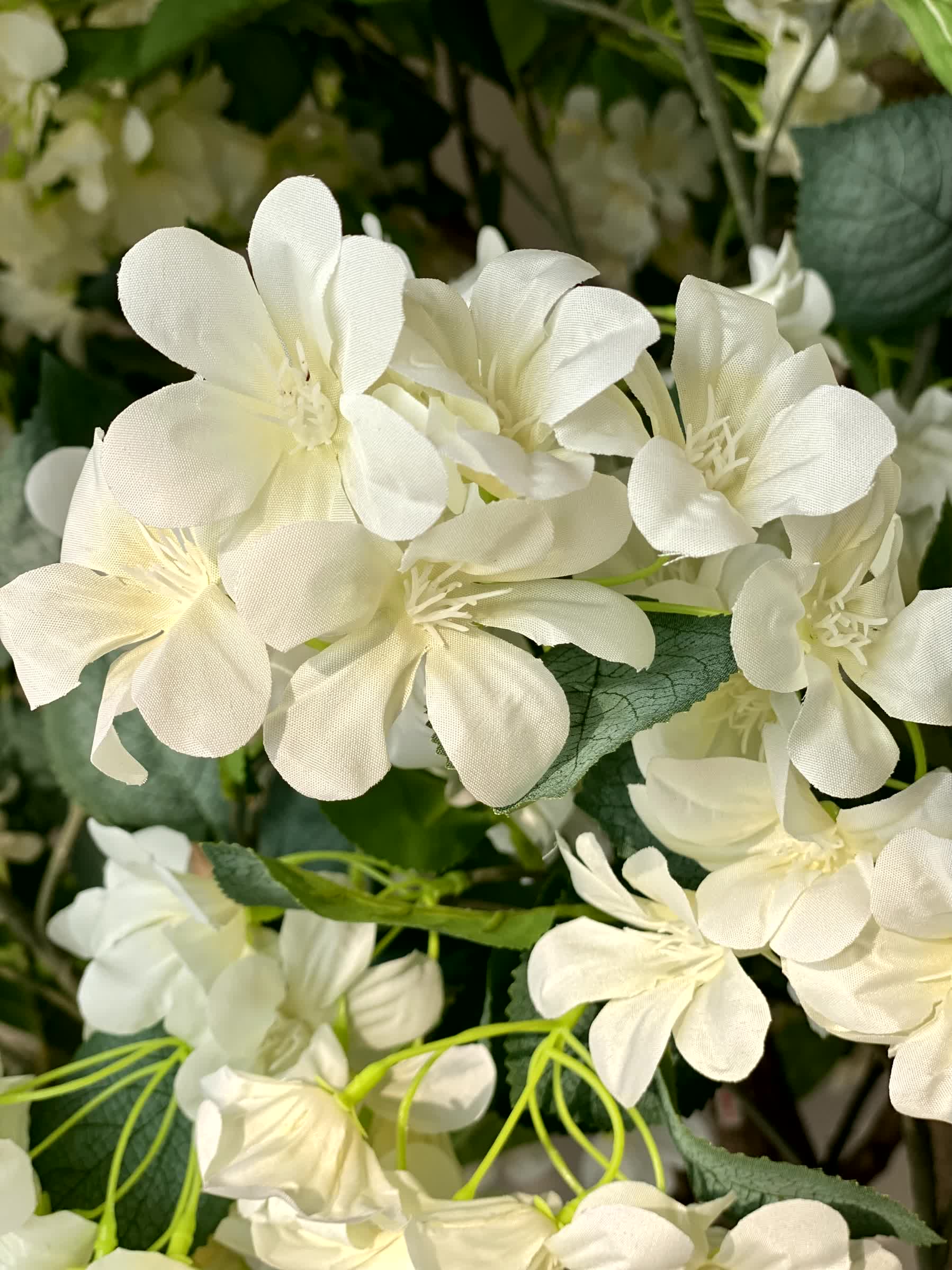 Artificial White Blossom Plant - 6 Feet