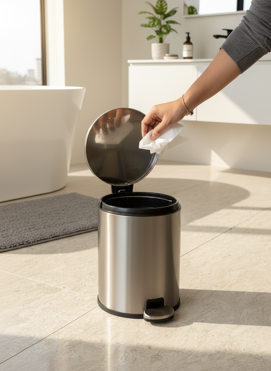 Helix Matte Steel Dustbin - 6L