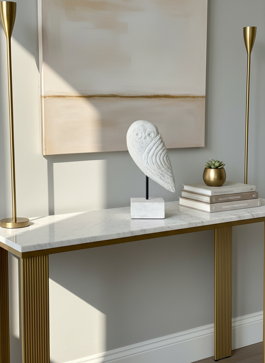 Handcrafted Owl Sculpture