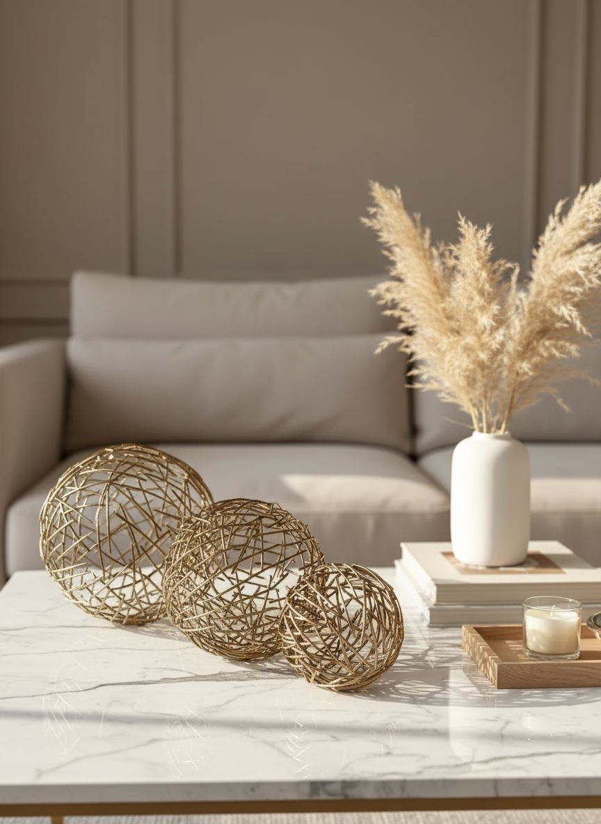 Sphere Set of 3 - Gold