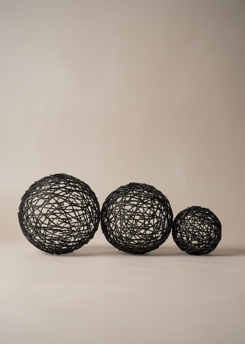Sphere Set of 3 - Black