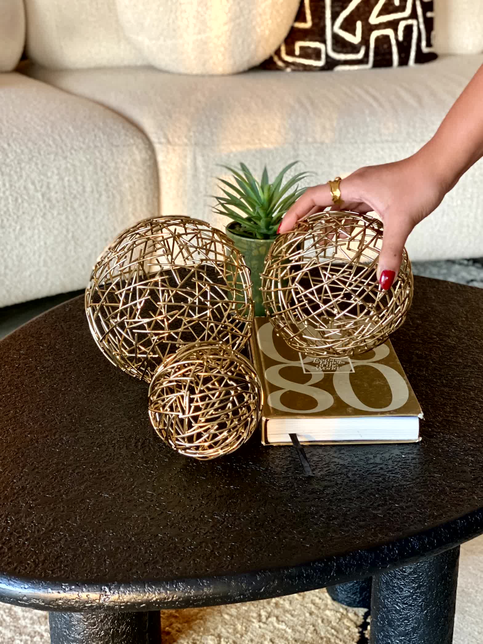Sphere Set of 3 - Gold