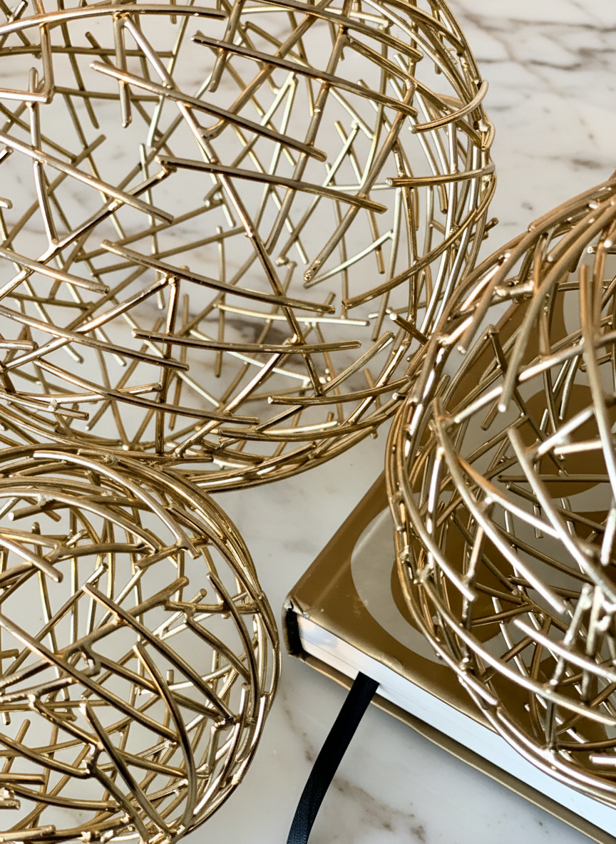 Sphere Set of 3 - Gold