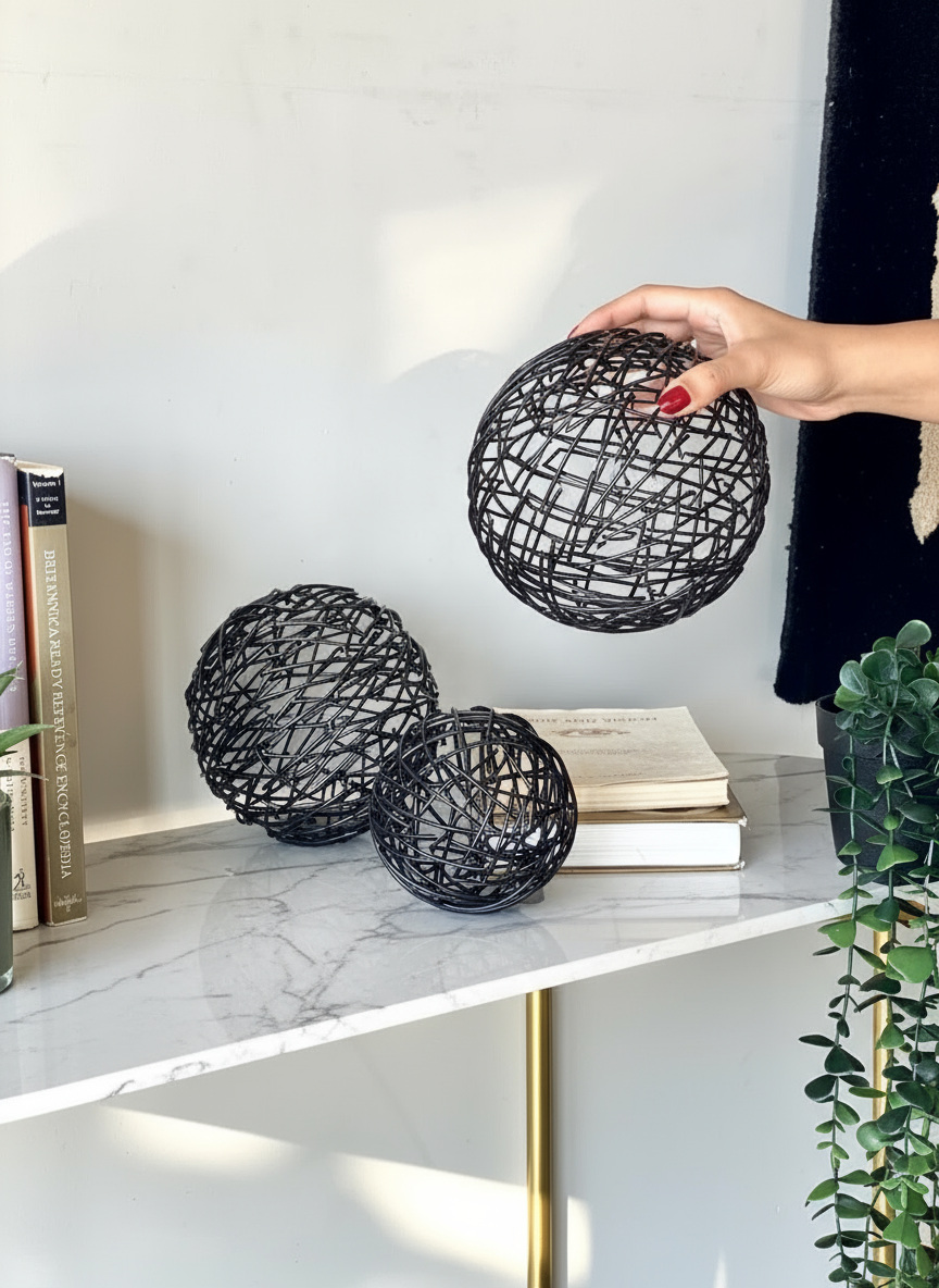 Sphere Set of 3 - Black