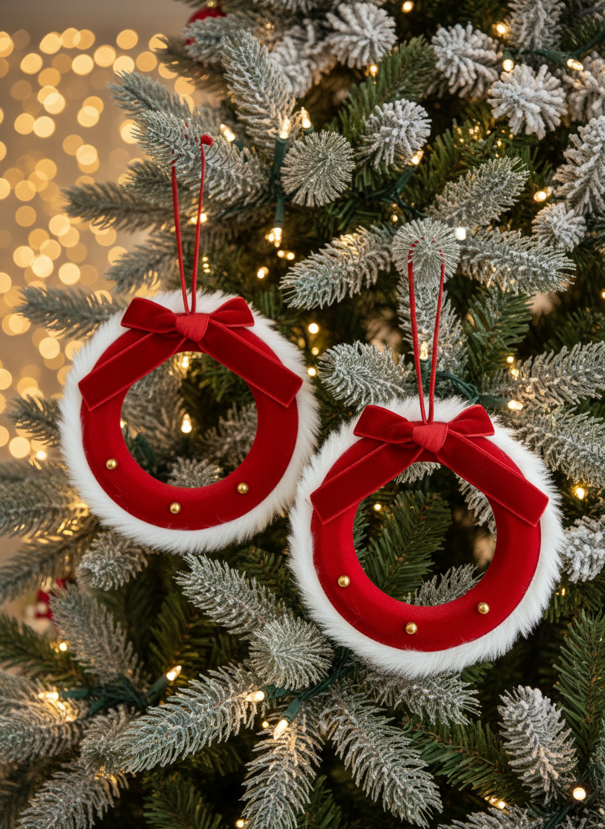 Christmas Jewel Wreath Hanging - Set of 2
