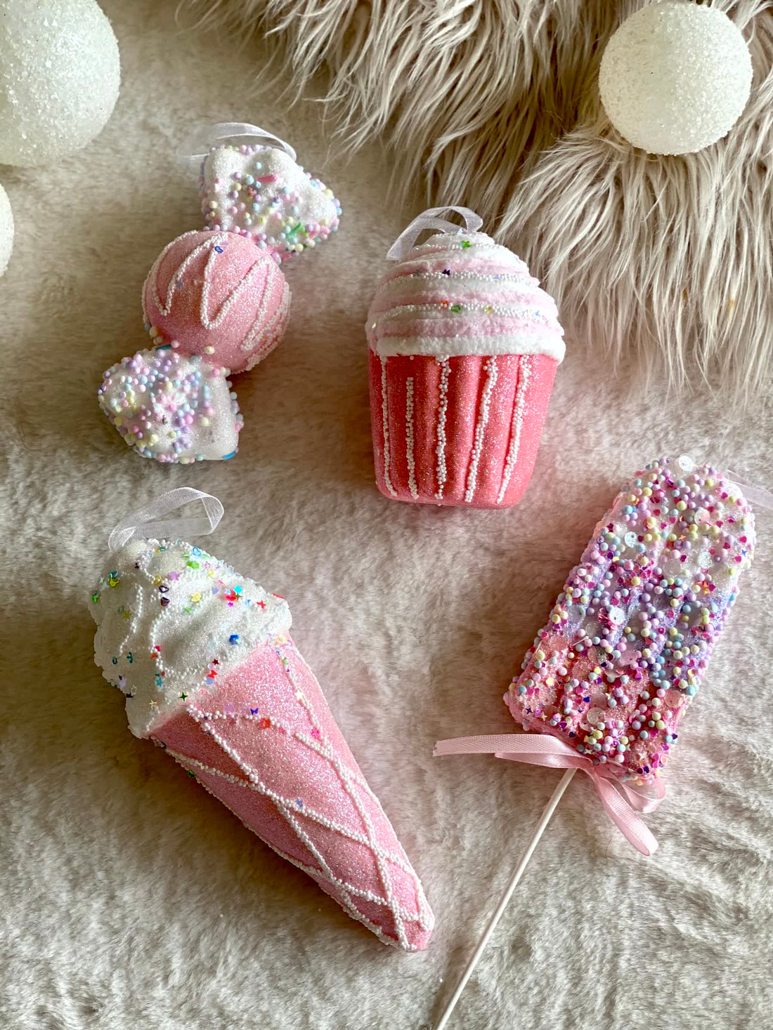 Christmas Sugarcloud Hanging -Set of 4