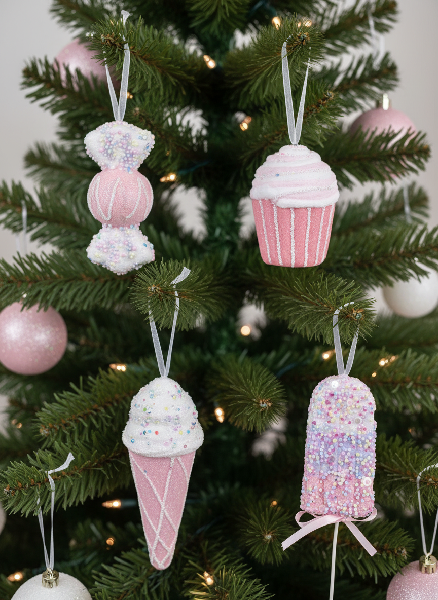 Christmas Sugarcloud Hanging -Set of 4