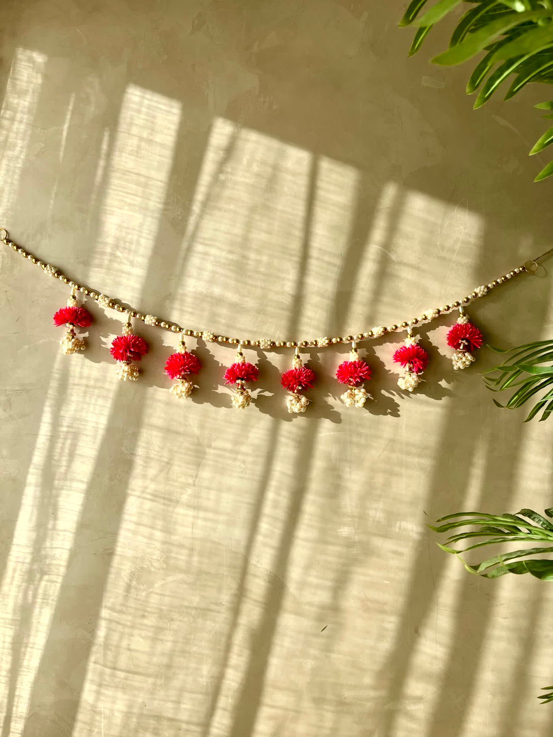 Festive Scarlet Pearl Bloom Toran