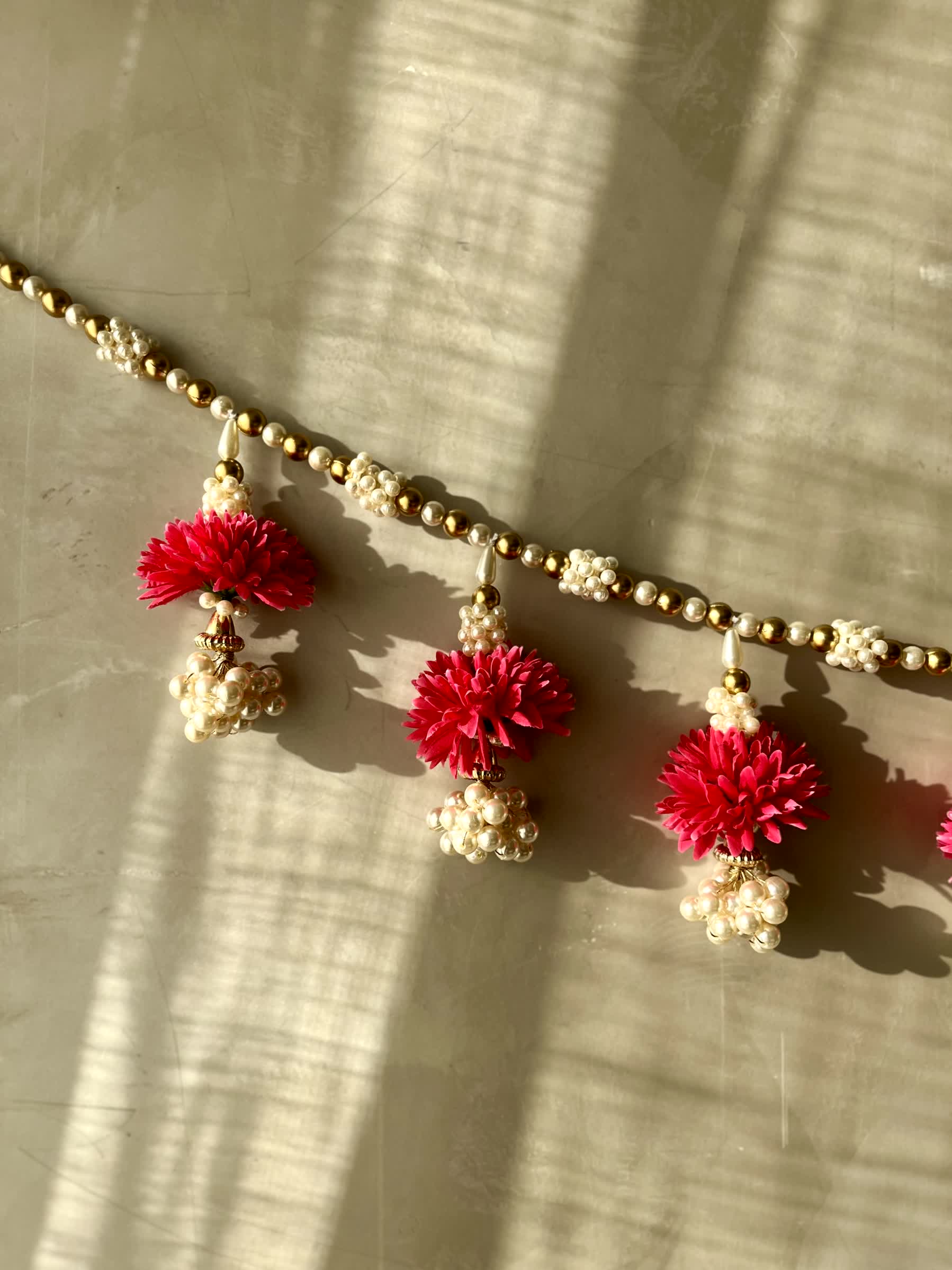 Festive Scarlet Pearl Bloom Toran