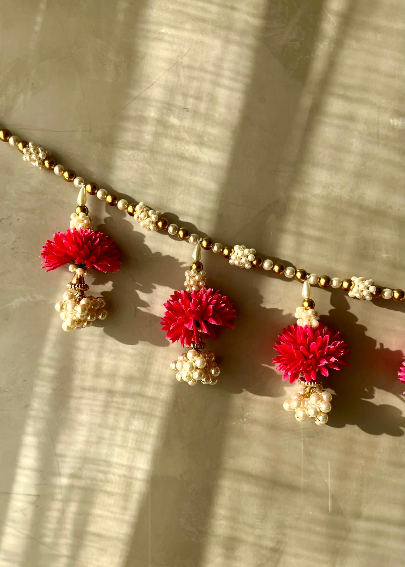 Festive Scarlet Pearl Bloom Toran