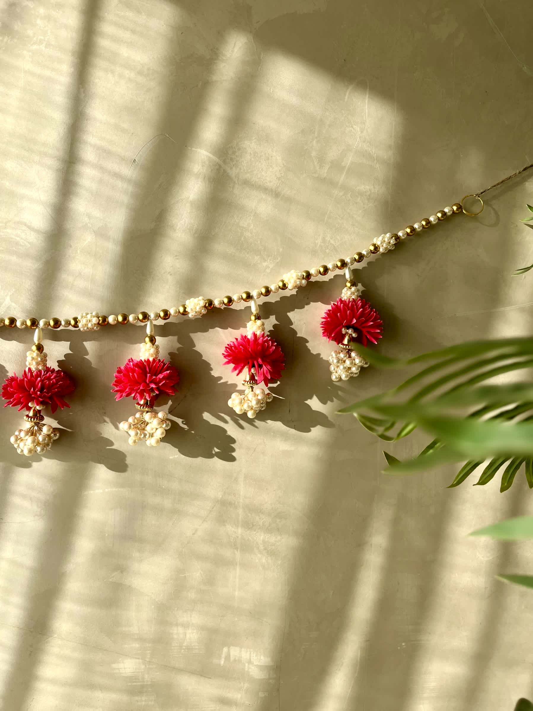 Festive Scarlet Pearl Bloom Toran
