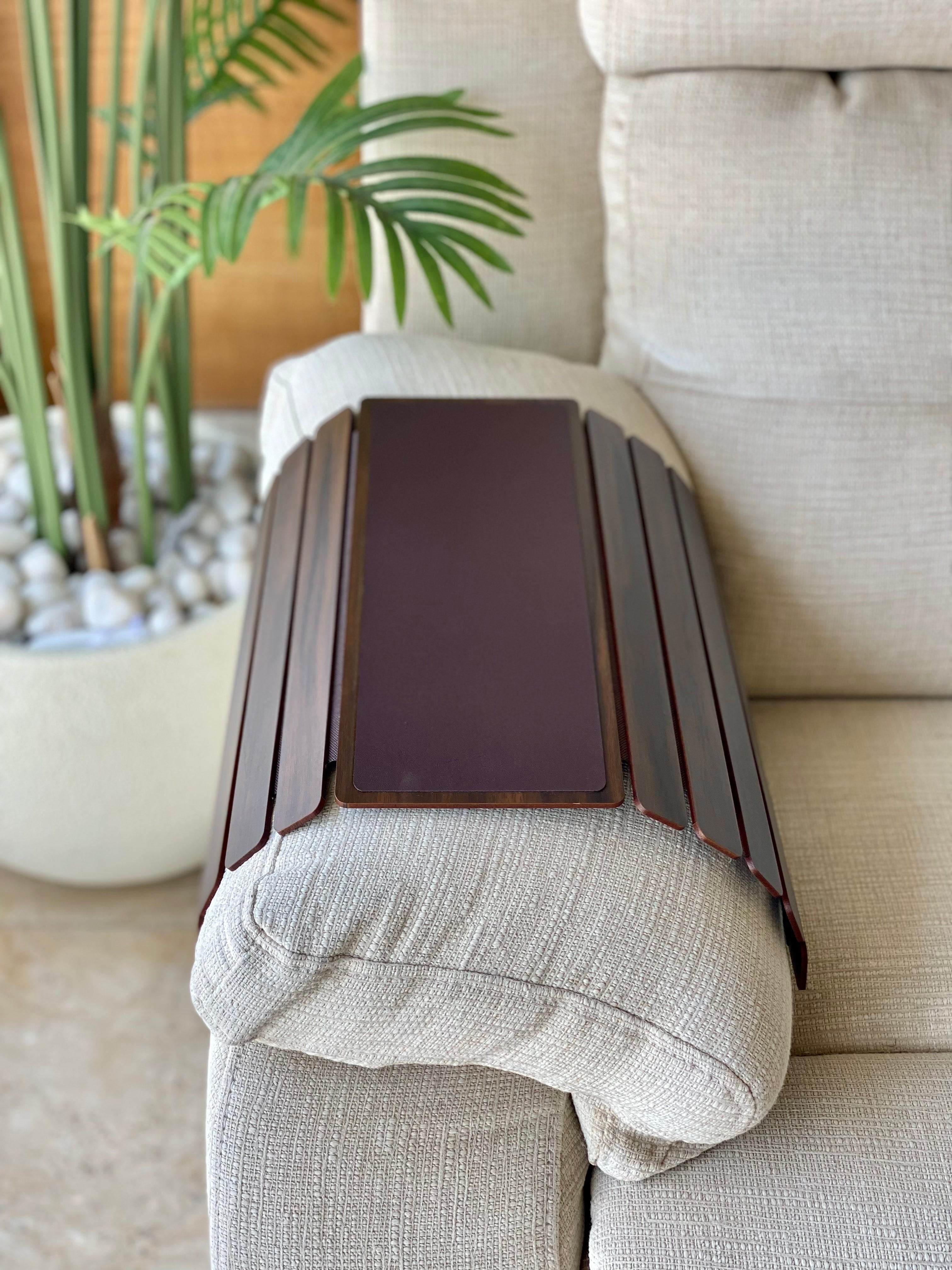 Elm Sofa Armrest Tray - Dark Brown
