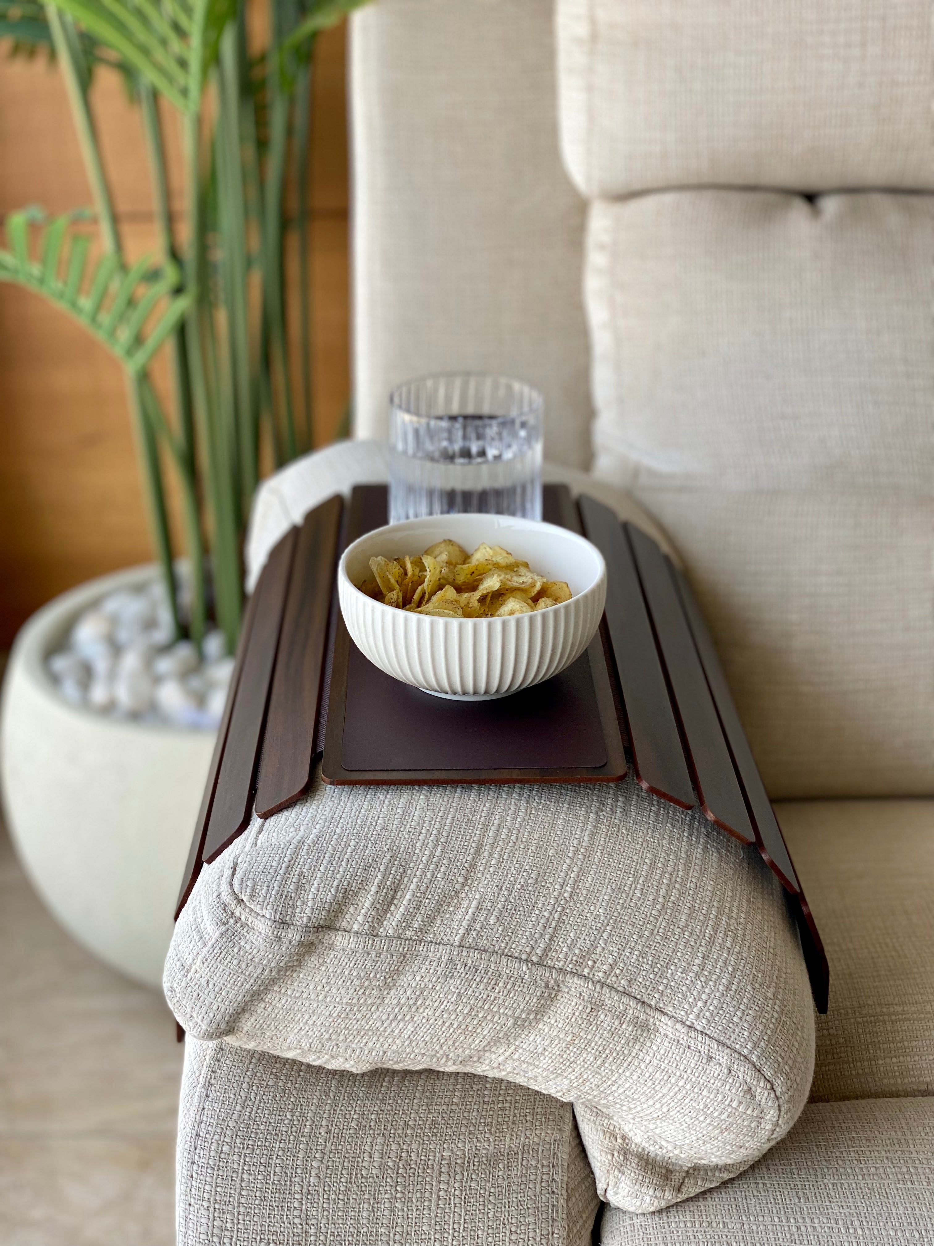 Elm Sofa Armrest Tray - Dark Brown