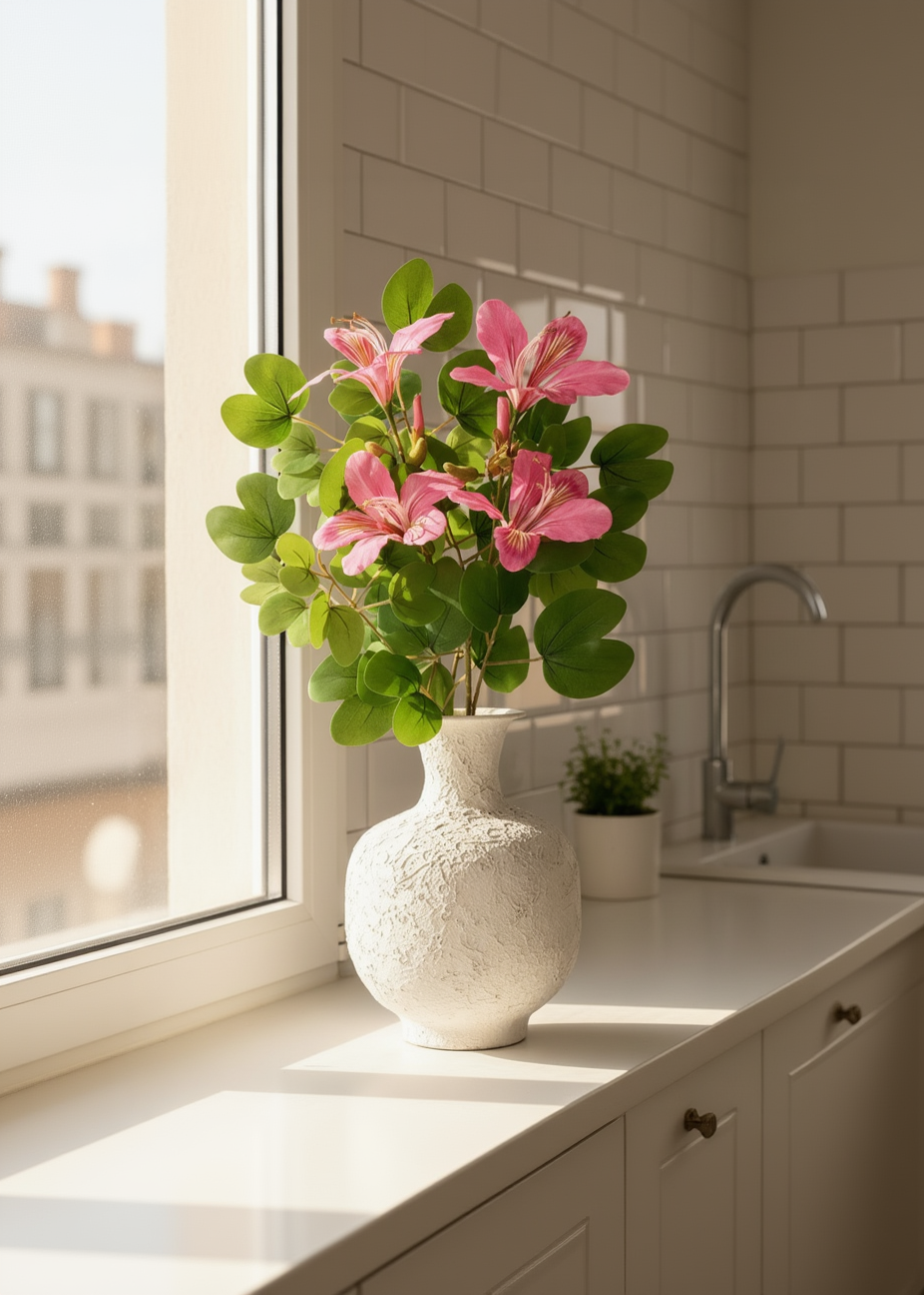 Artificial Bauhinia Flower Stem - Pink (Set Of 2)