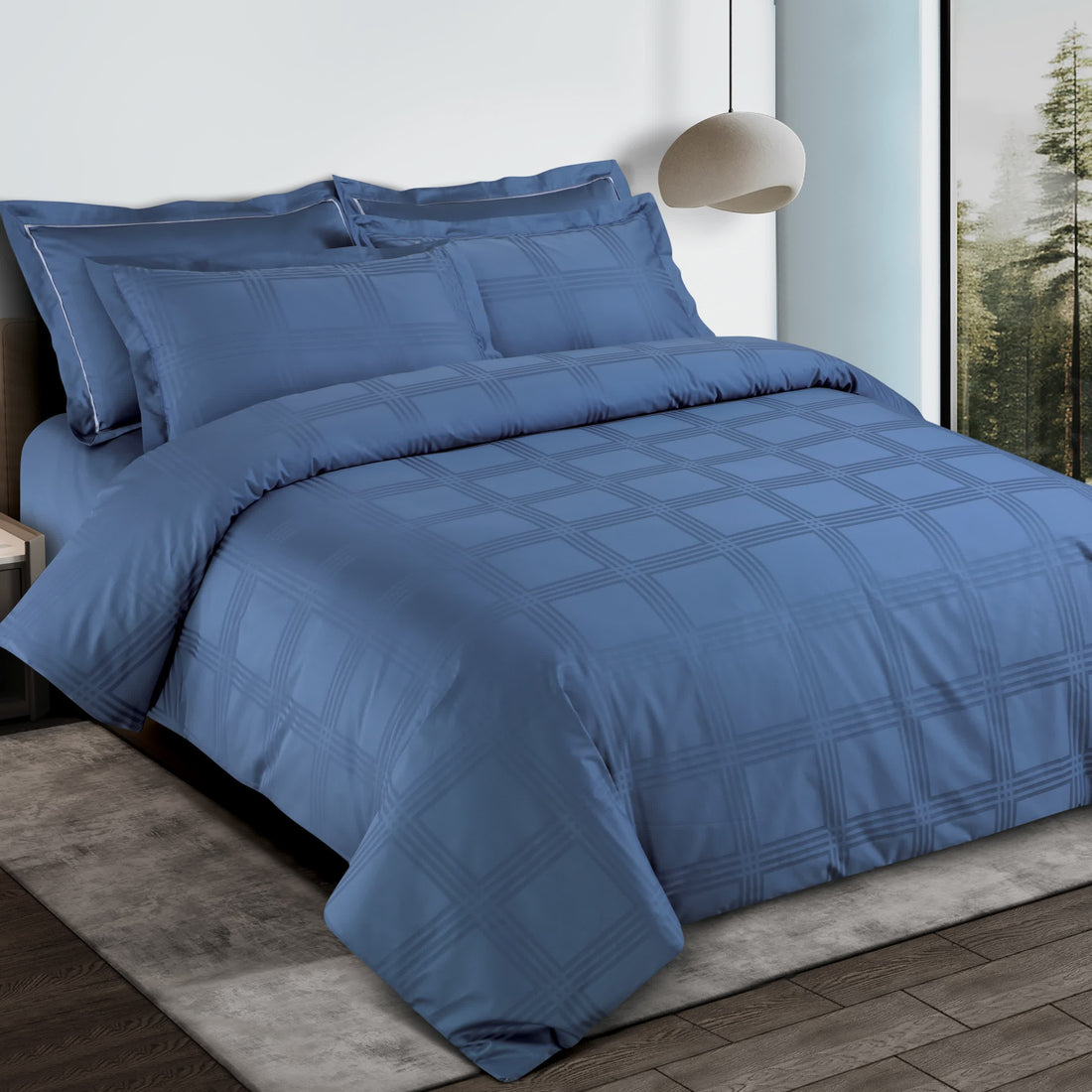 Amalfi Jacquard Duvet Cover Set - Legion Blue