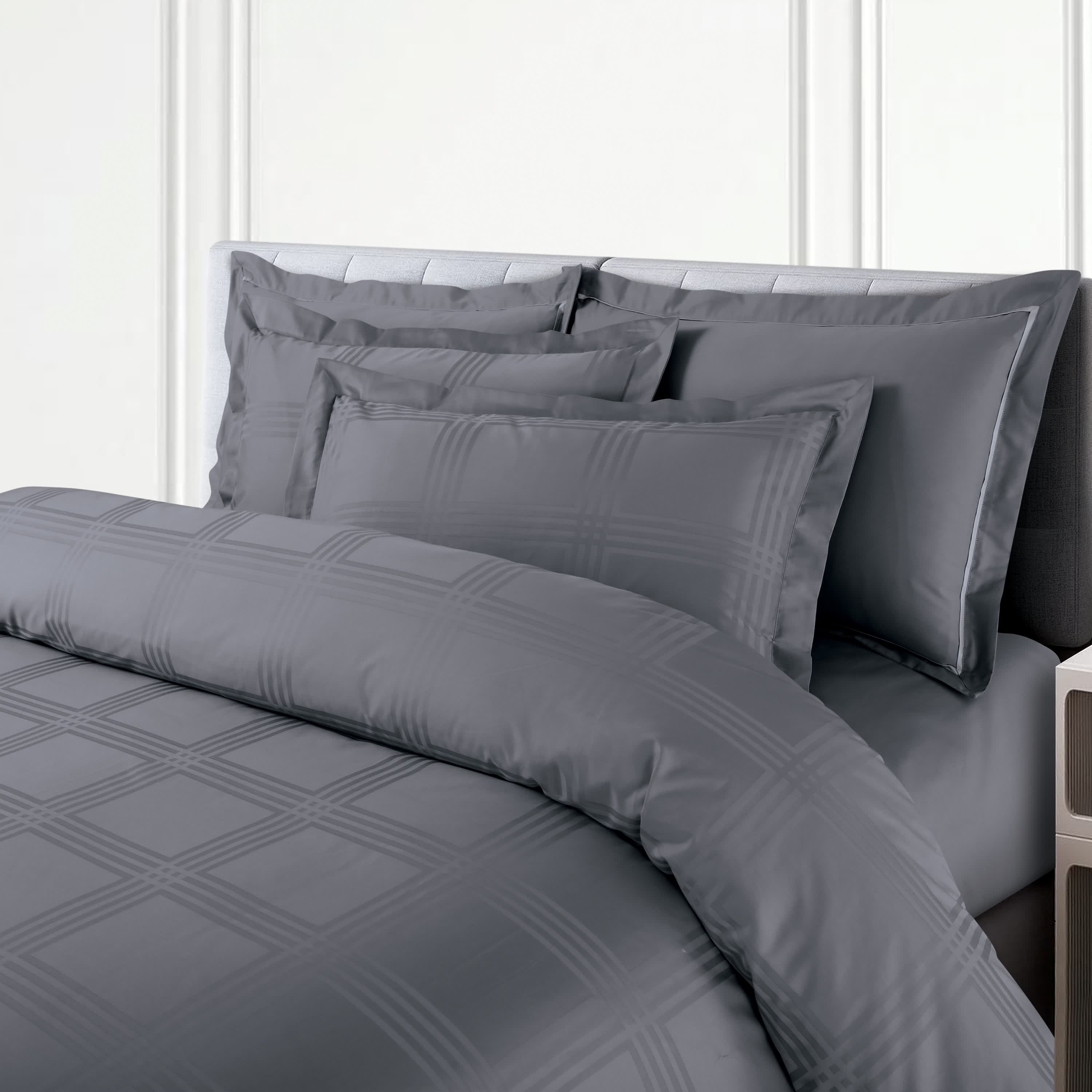 Amalfi Jacquard Duvet Cover Set - Grey