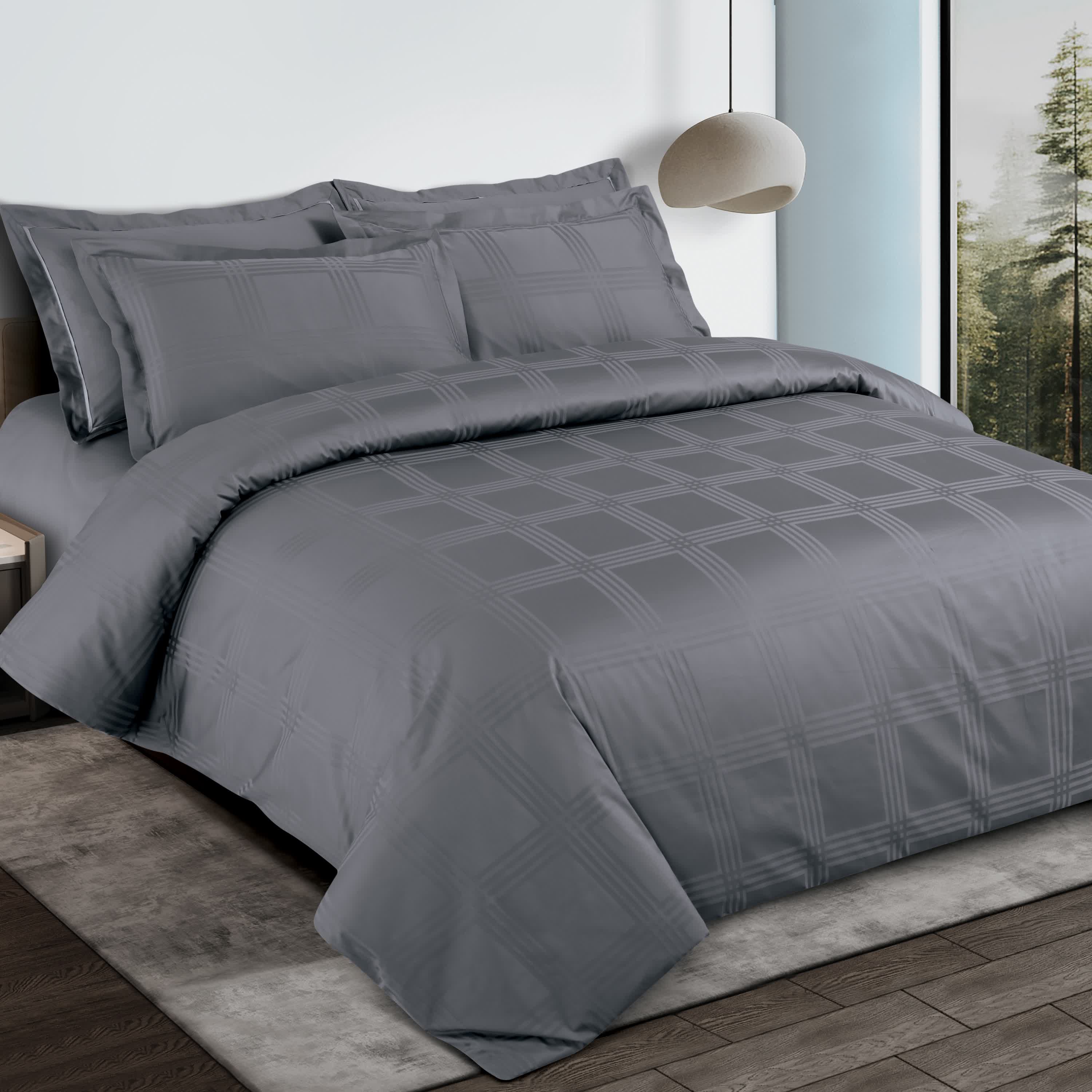 Amalfi Jacquard Duvet Cover Set - Grey