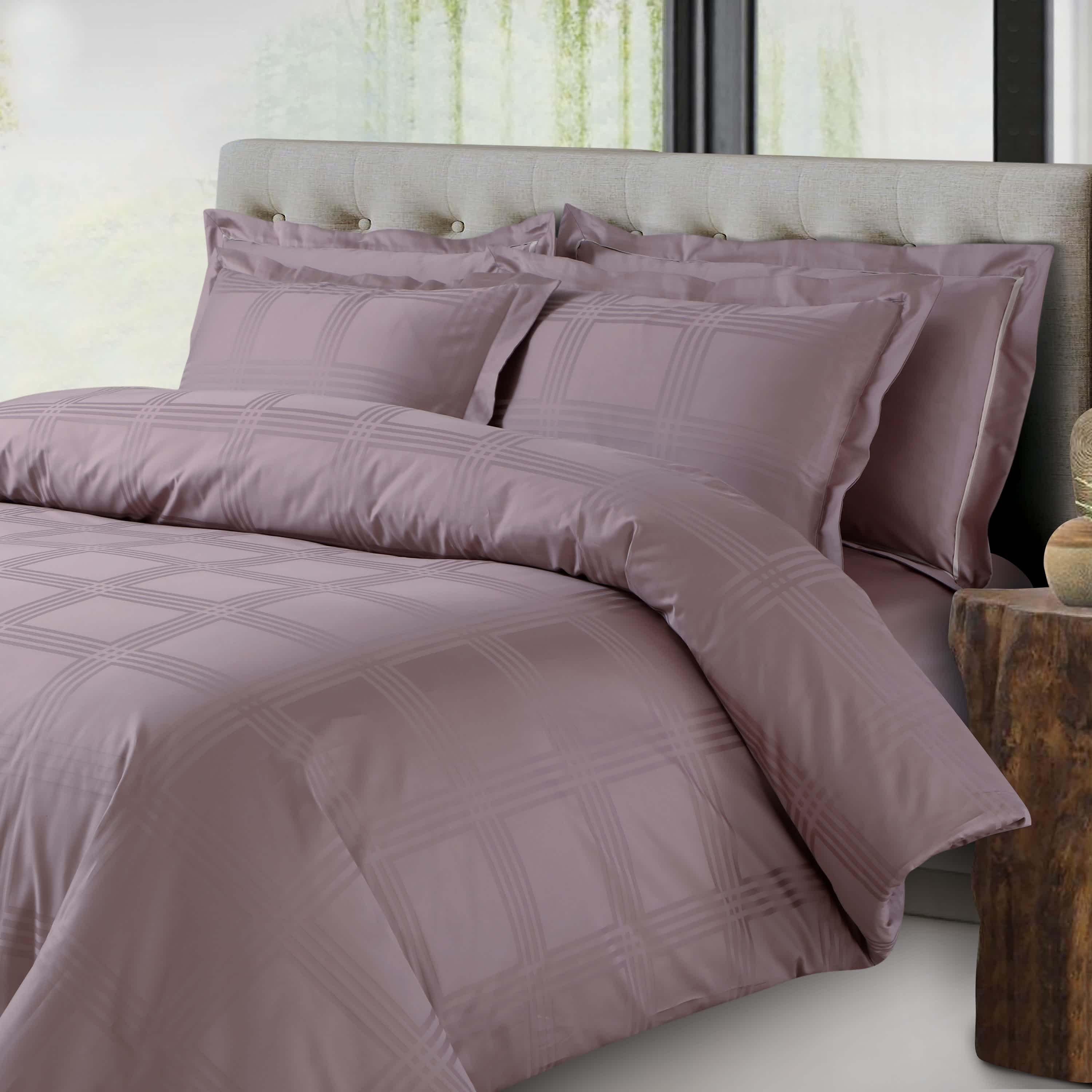 Amalfi Jacquard Duvet Cover Set - Wine