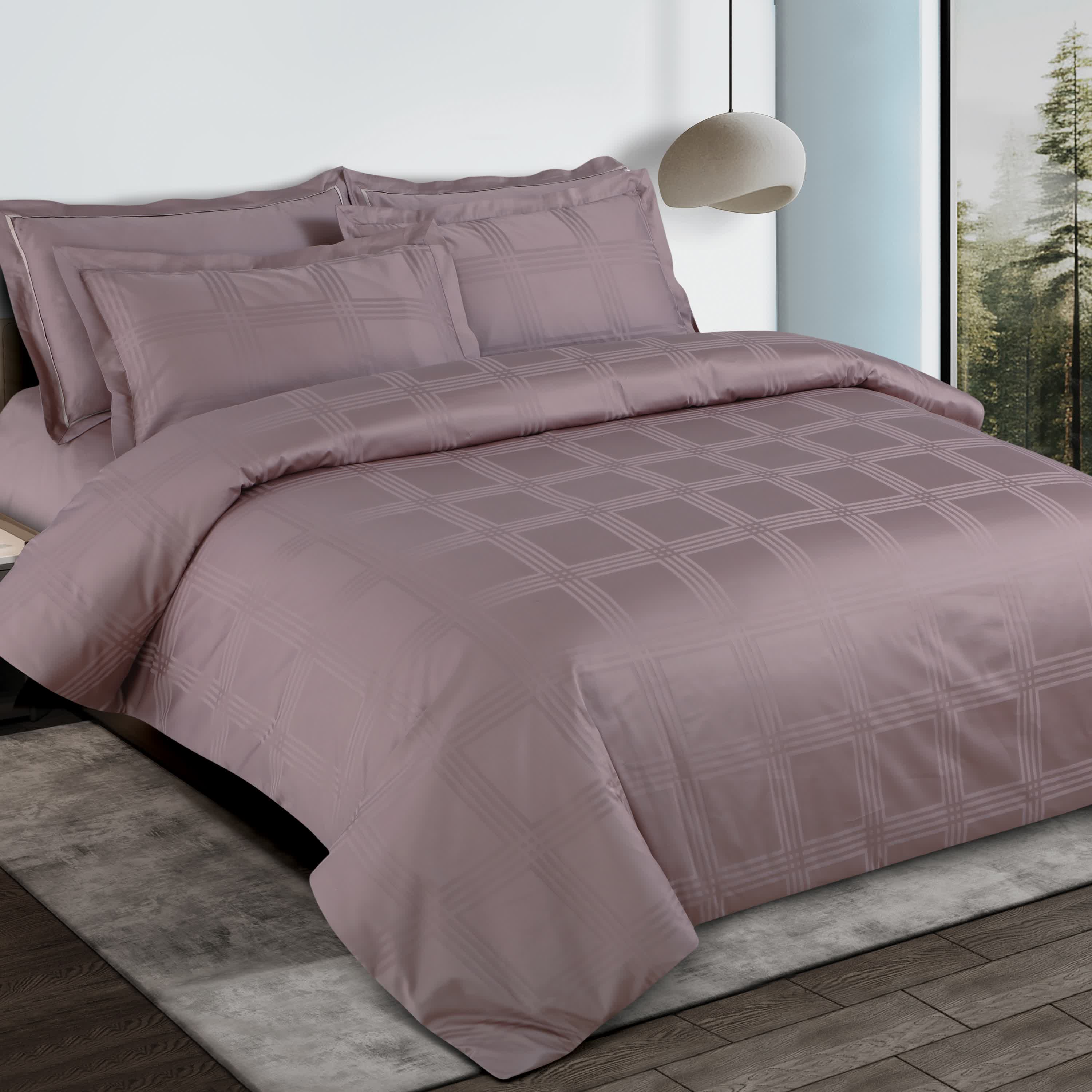Amalfi Jacquard Duvet Cover Set - Wine