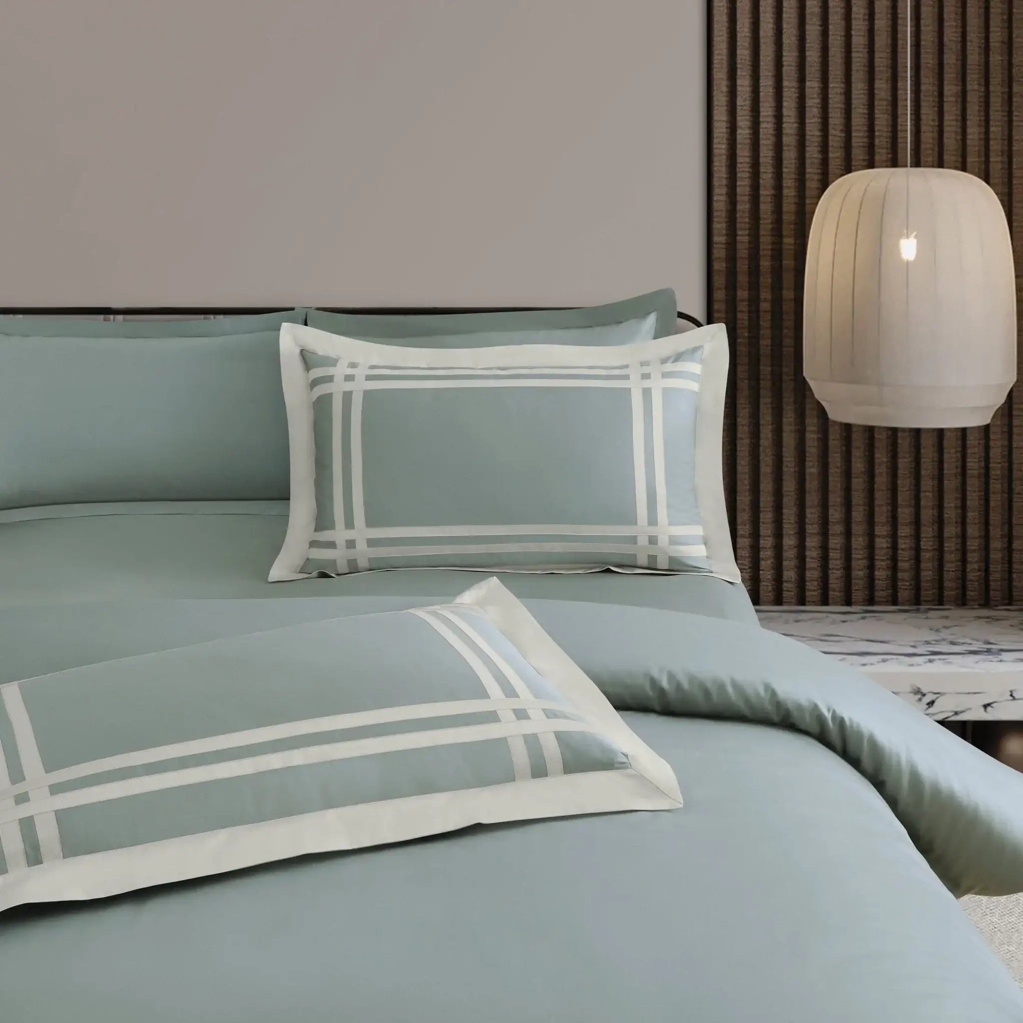 Jacquard King Size Bedsheet with 2 Pillow Covers-Olive Green