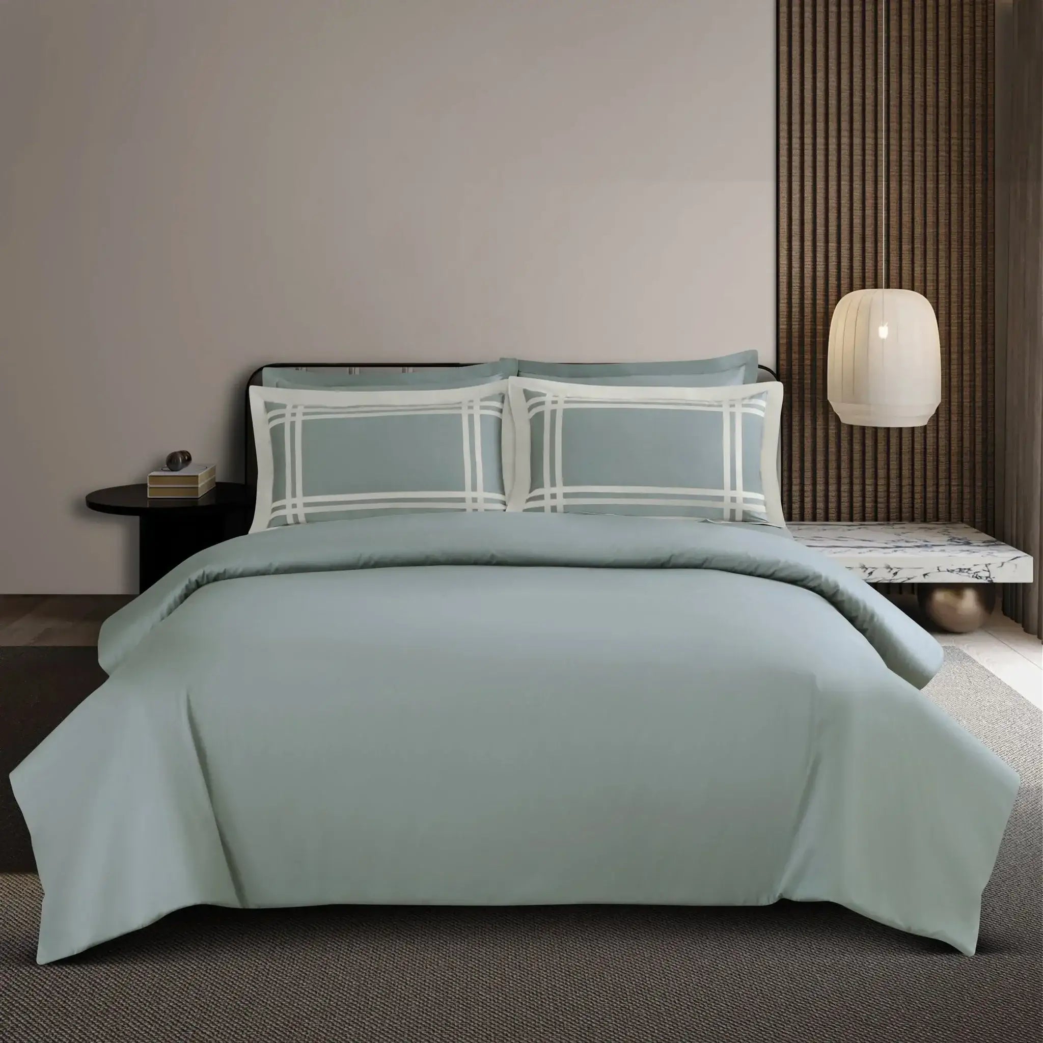 Jacquard King Size Bedsheet with 2 Pillow Covers-Olive Green