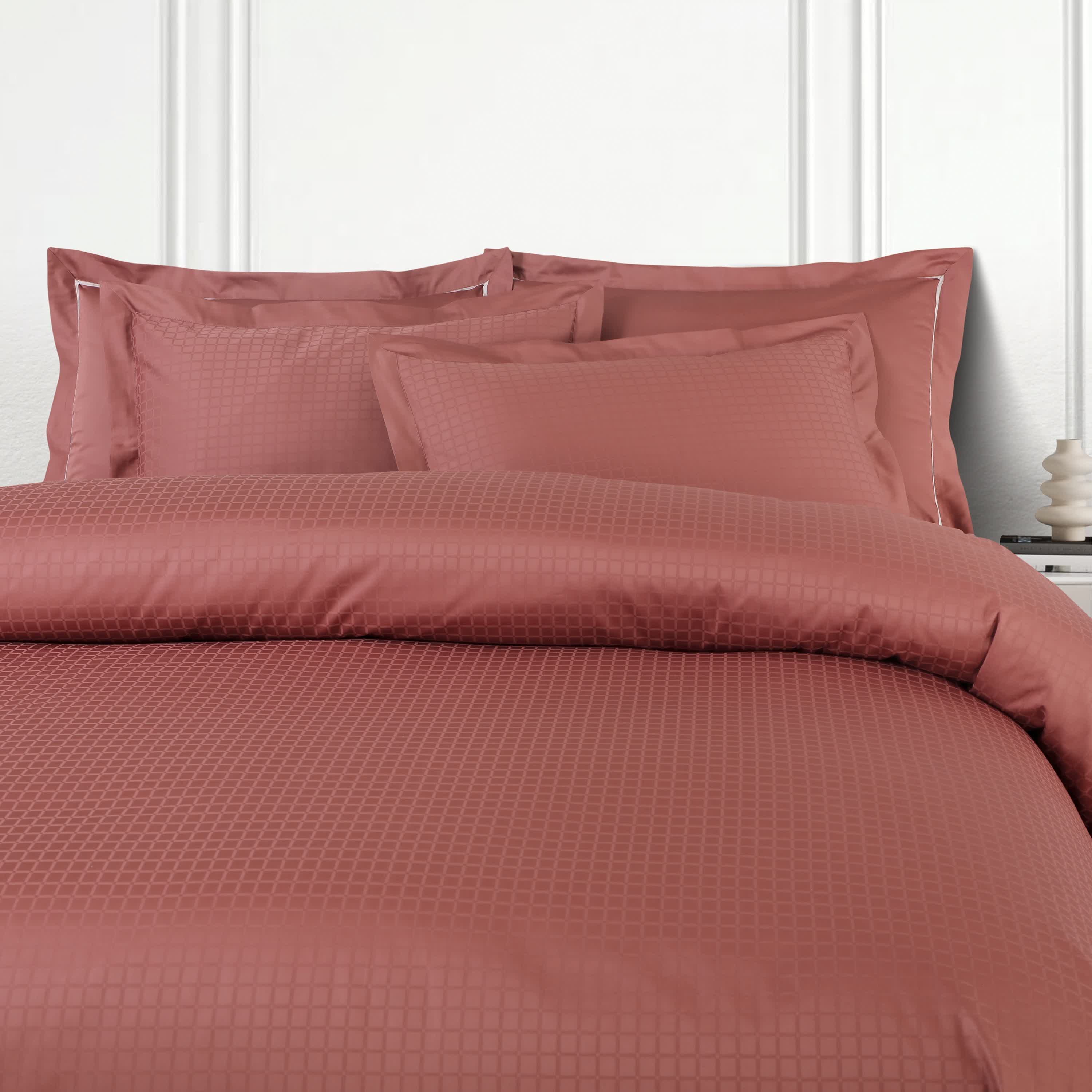 Como Jacquard Duvet Cover Set - Cedar Brown