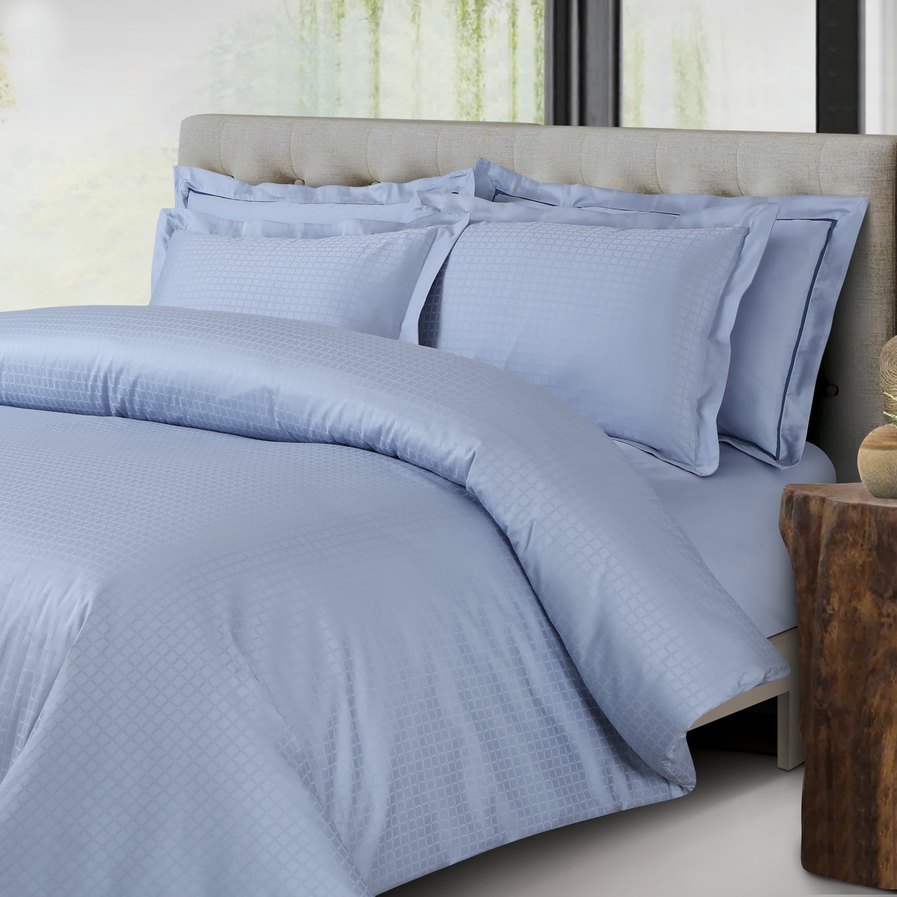 Como Jacquard Duvet Cover Set - Pigeon Blue