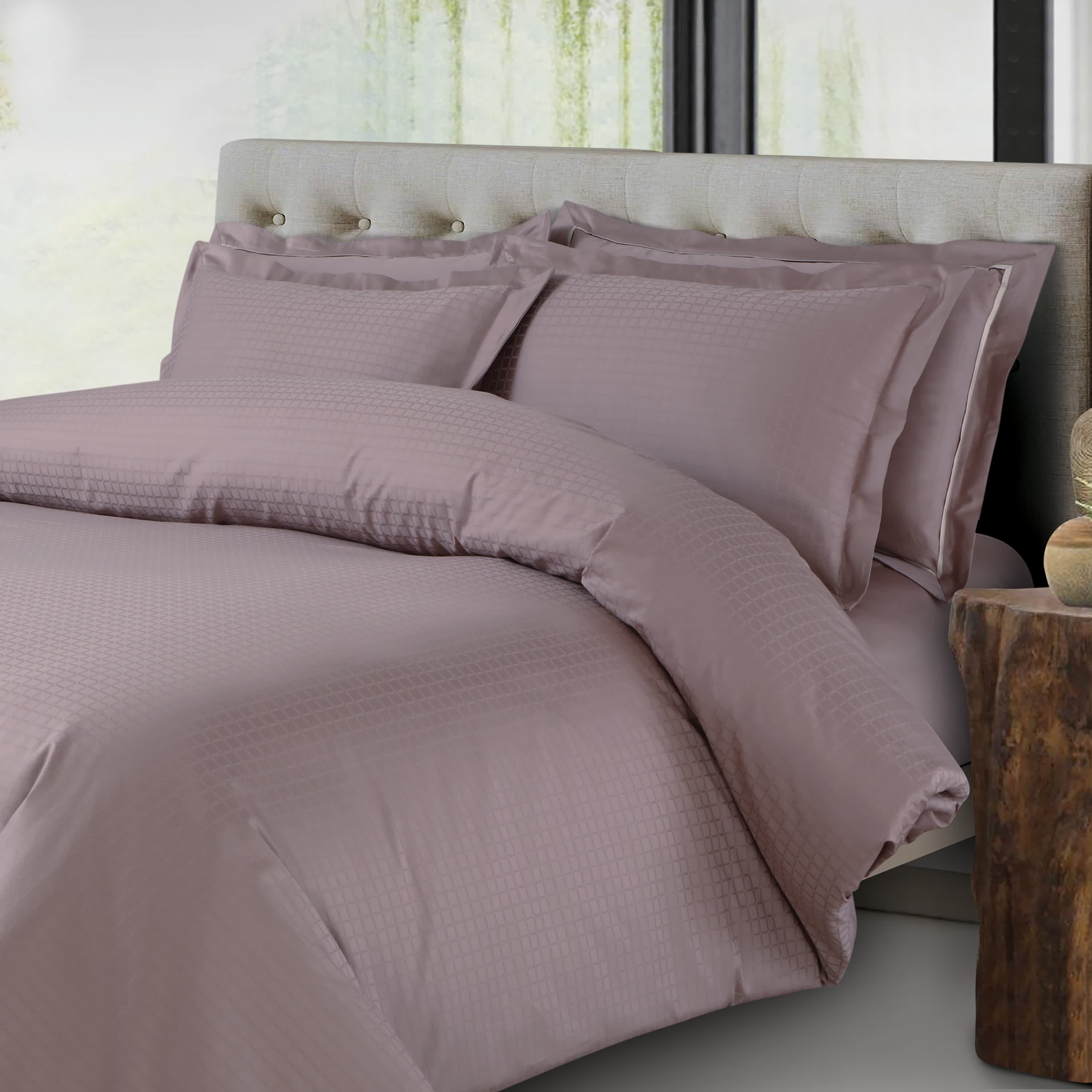 Como Jacquard Duvet Cover Set - Wine