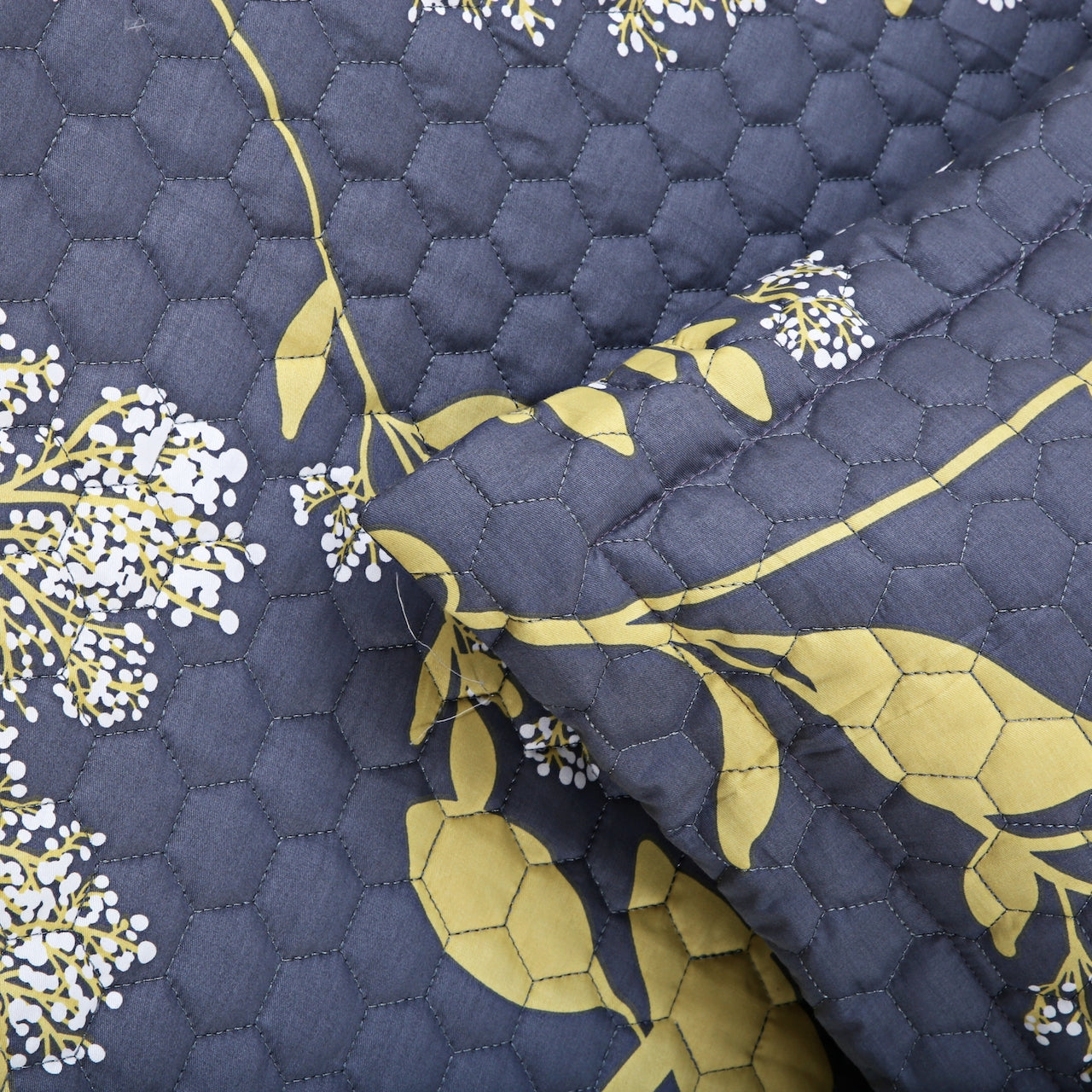 Royale Quilted Bedcovers - Grey & Yellow