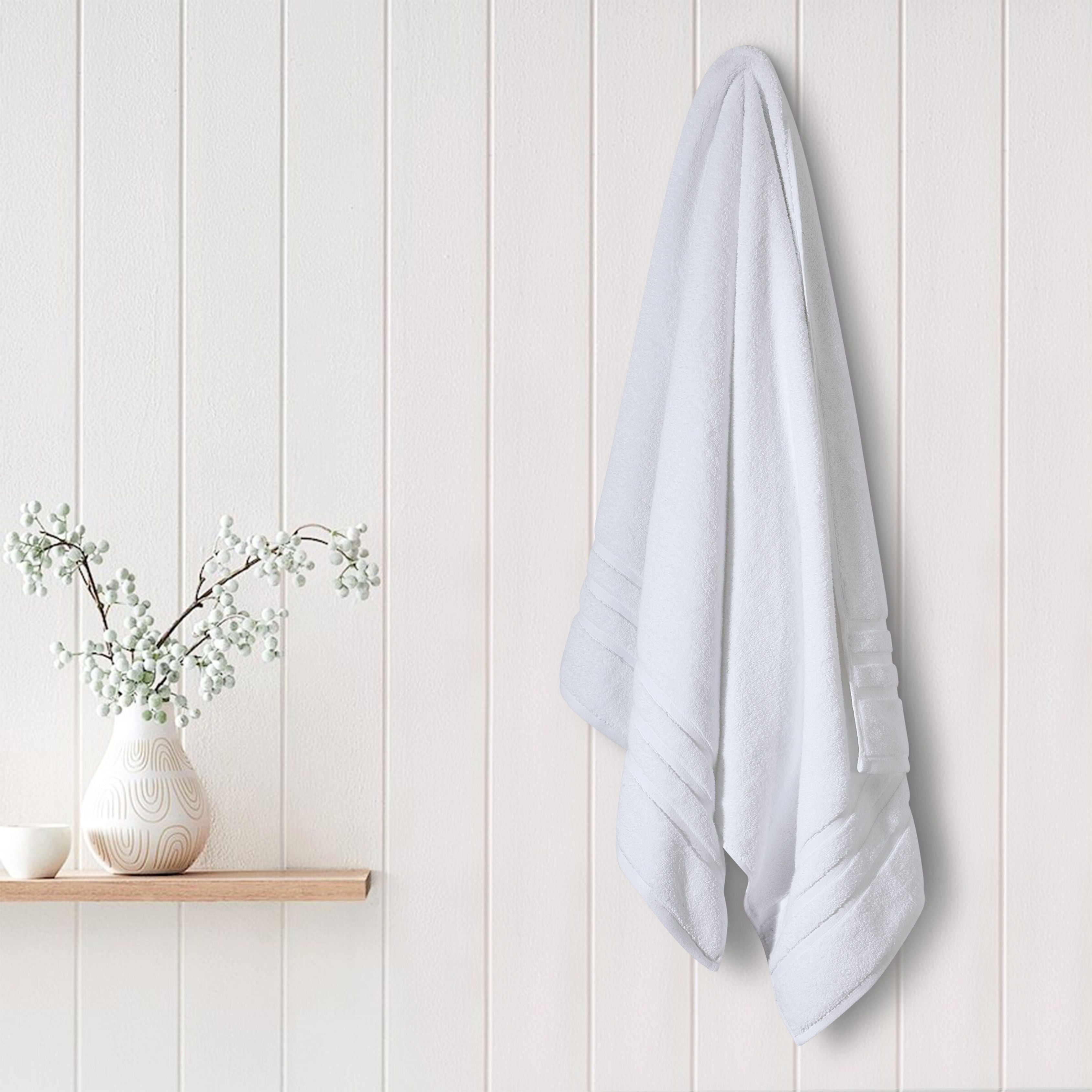Zero Twist Bath Towel-White