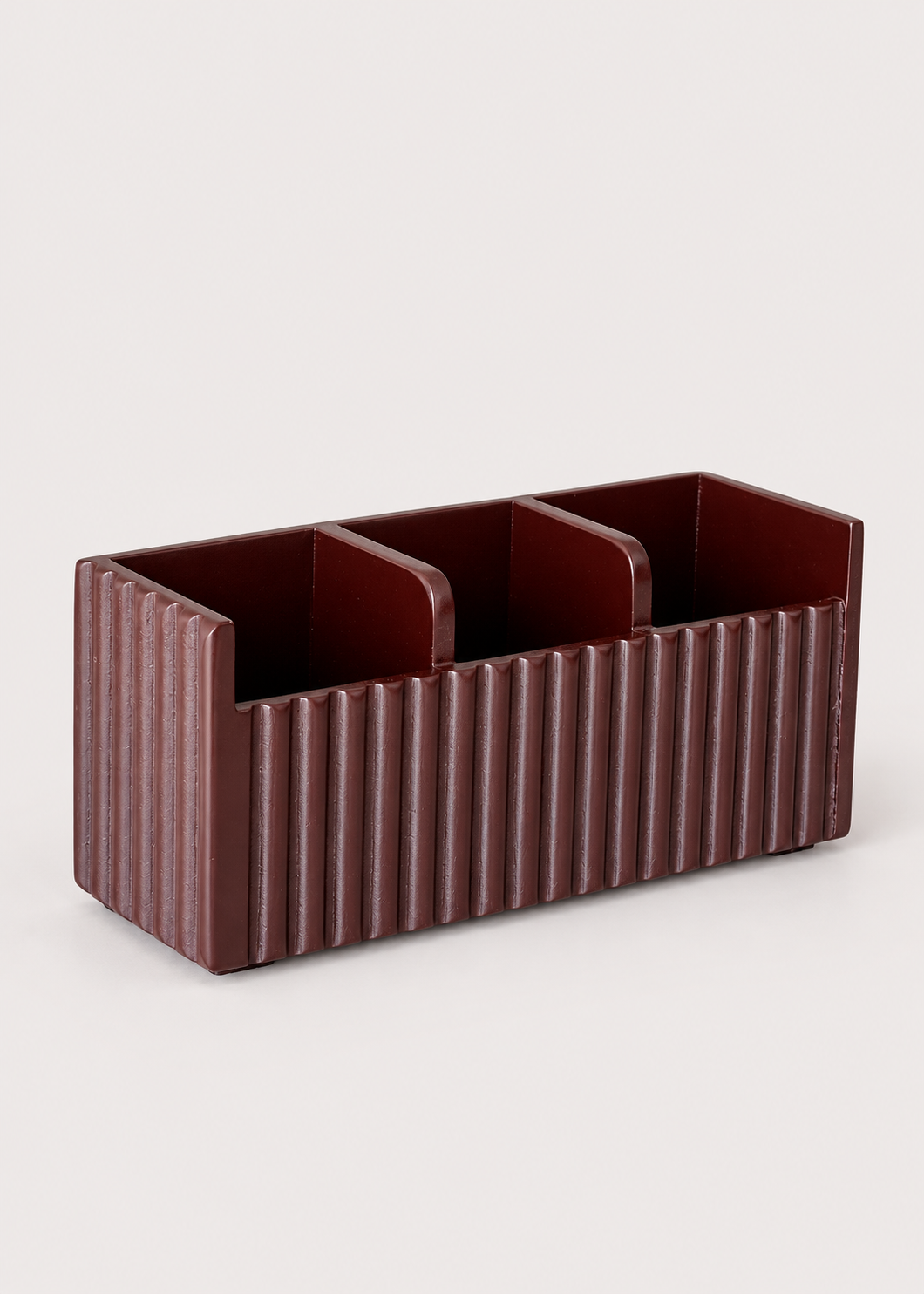Imperium Fluted Cutlery Holder 3 Slot - Walnut
