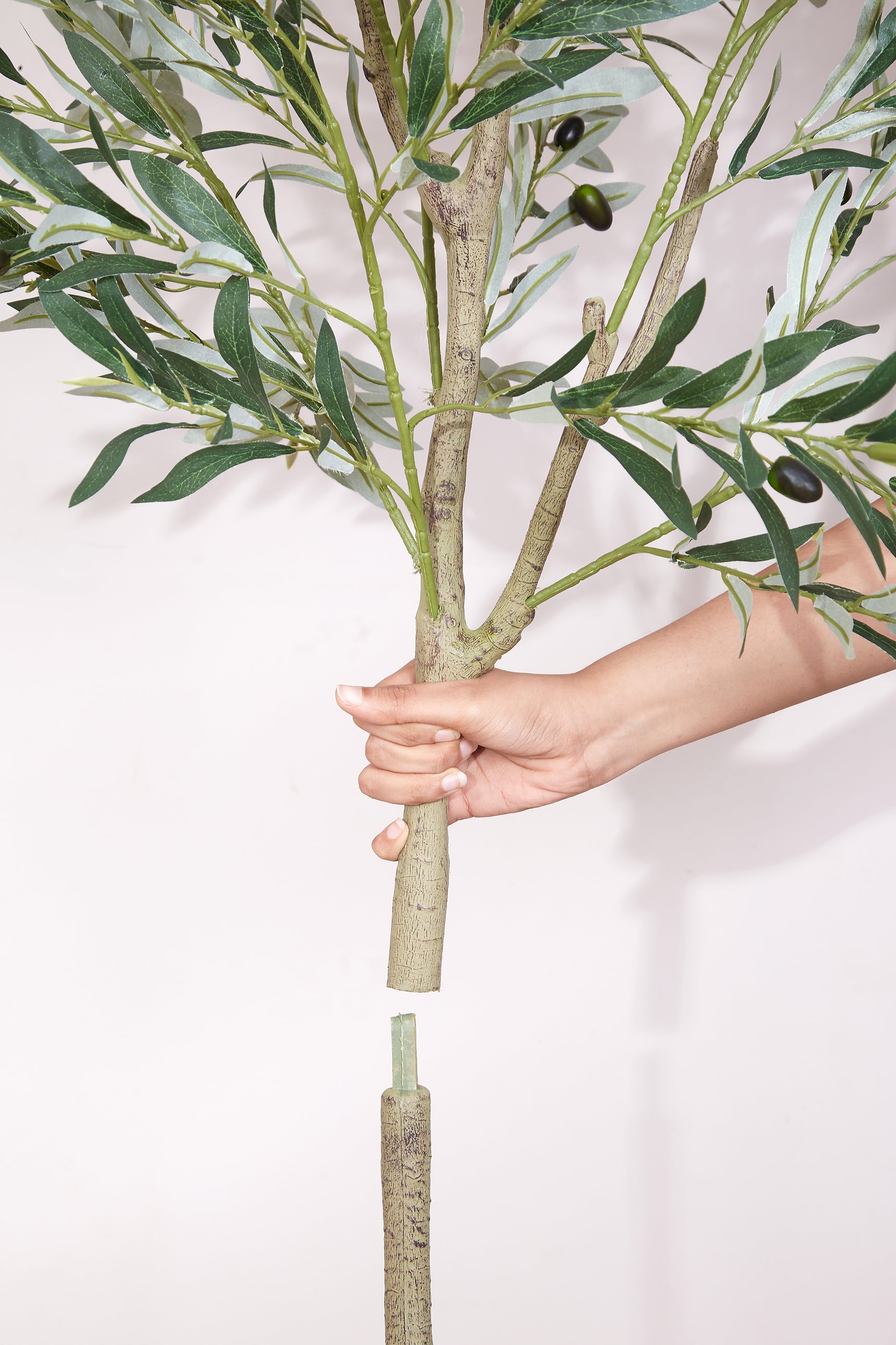 Artificial Dense Olive Plant - 5 Feet (With Black Base Pot)