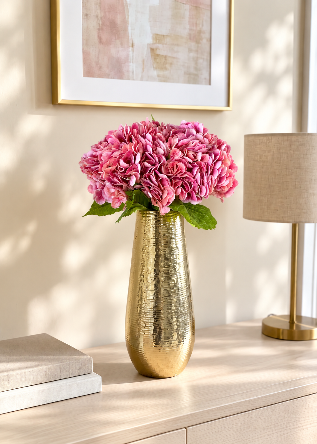 Artificial Hydrangea Stem - Rose Pink (One Stem)