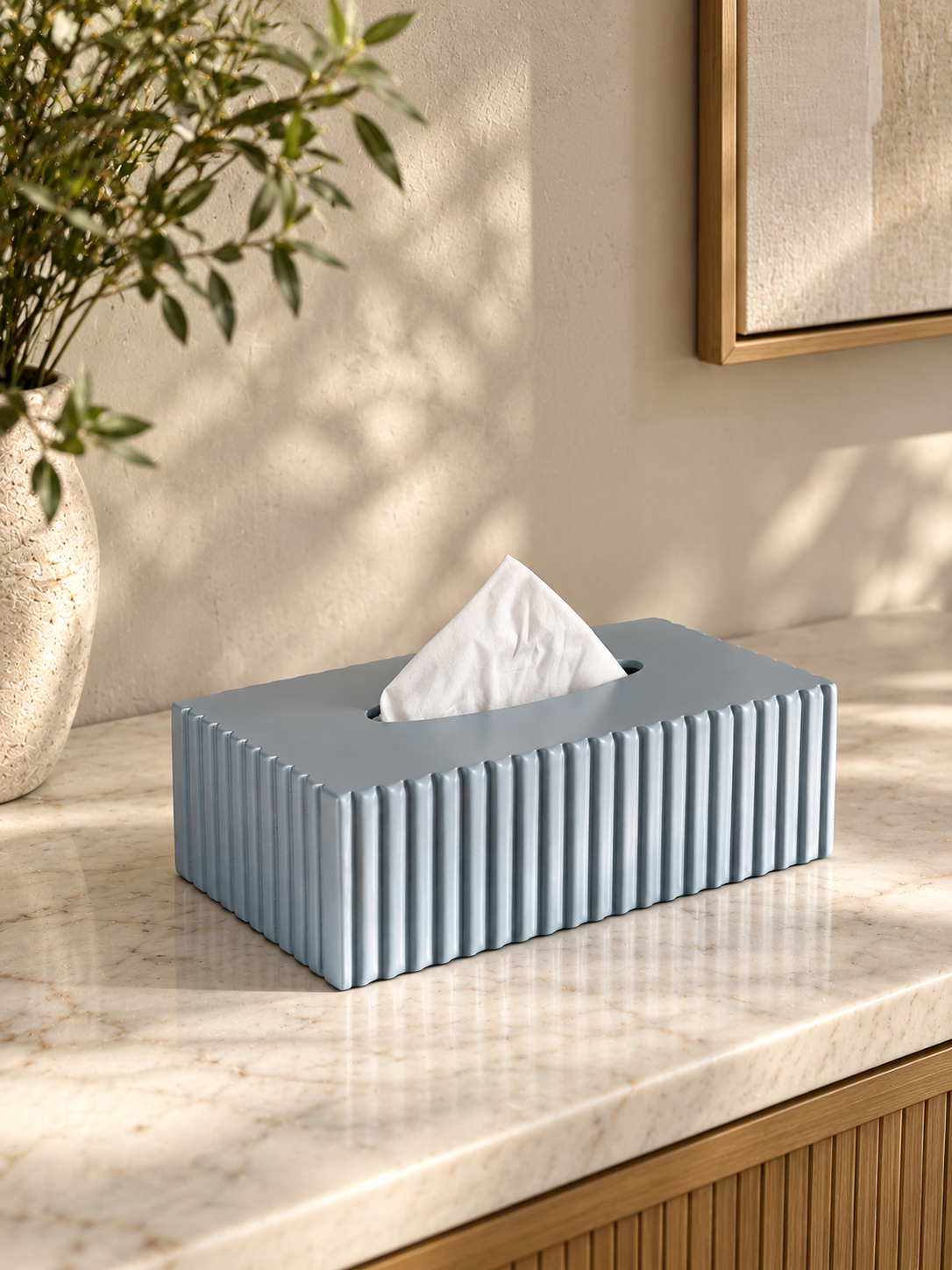 Imperium Fluted Tissue Box - Grey