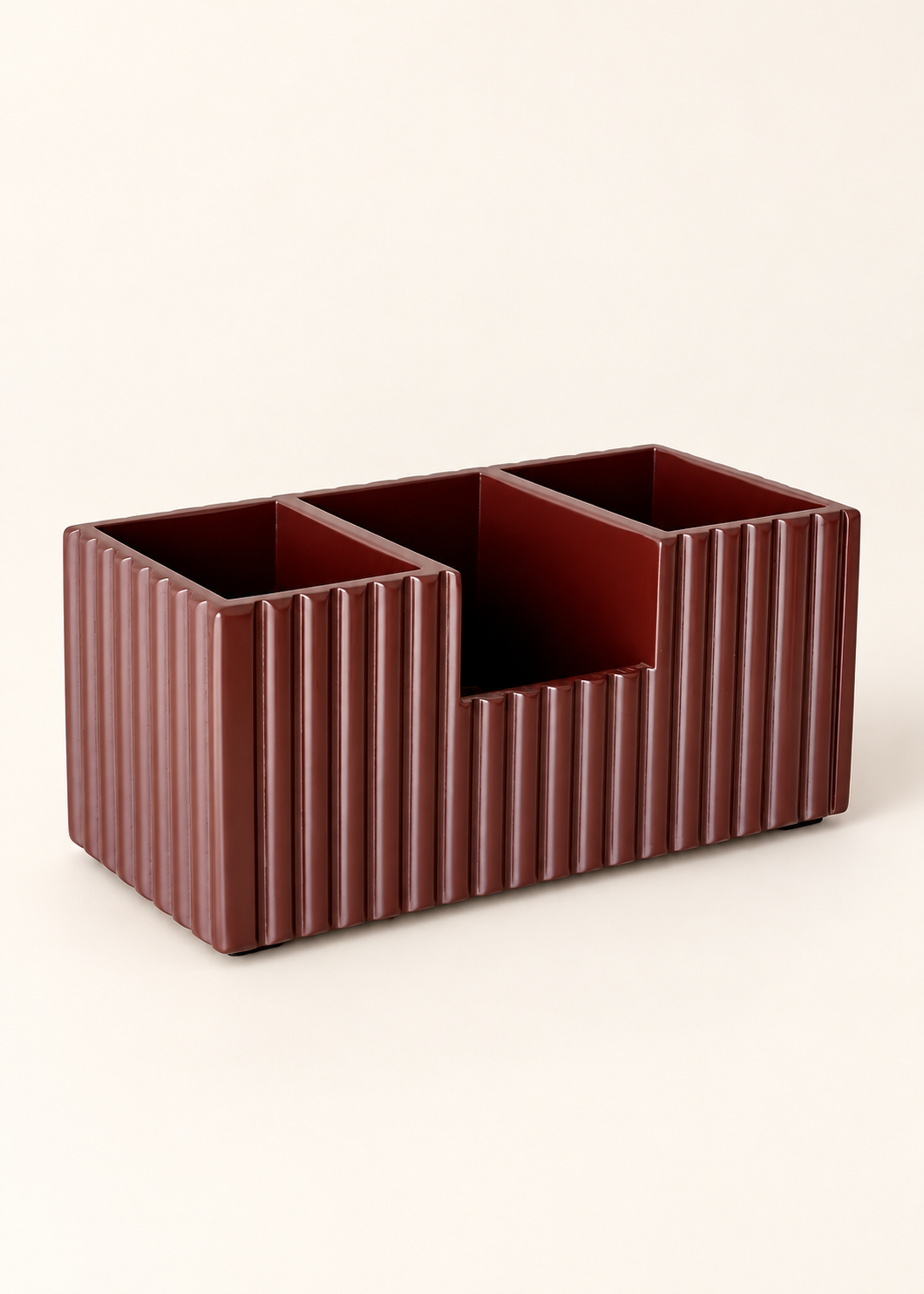 Imperium Fluted Desk Organiser - Walnut