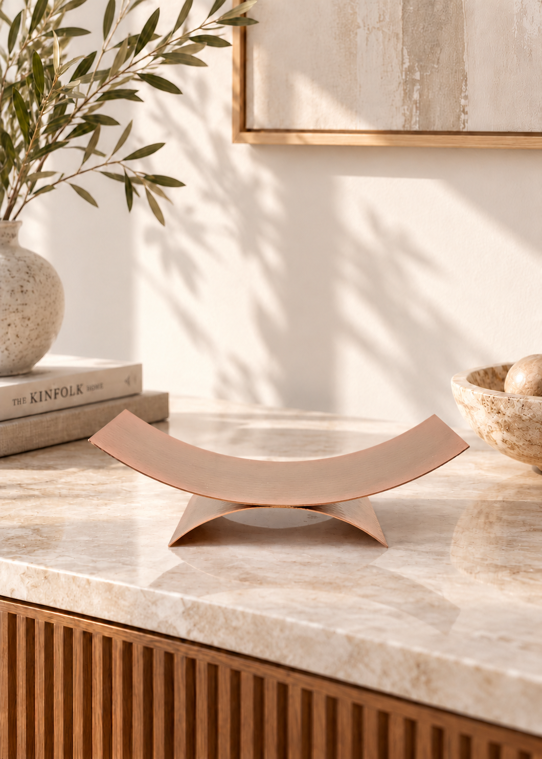 Sora Hammered Tray - Rosegold