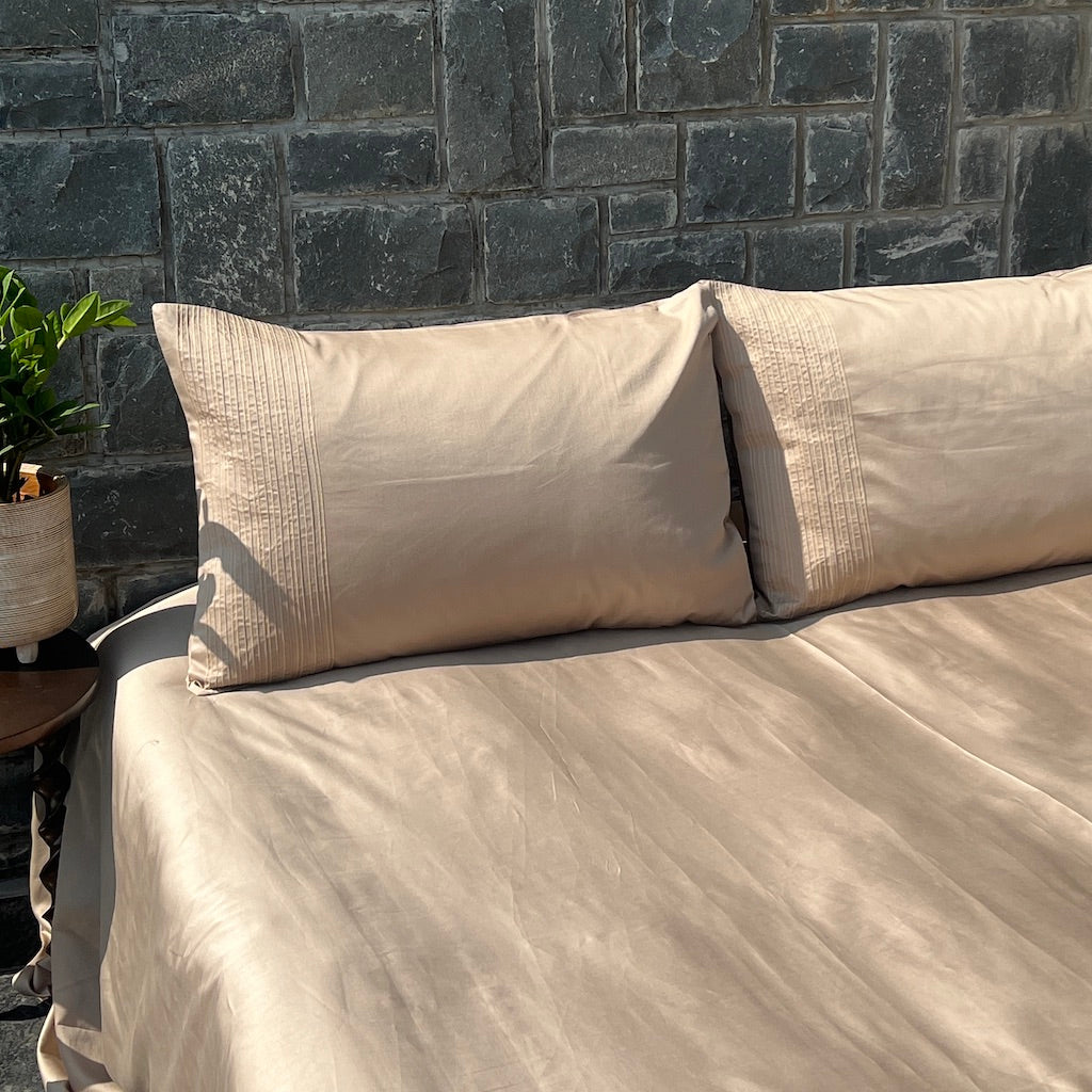 Pinstripe Sand Bedsheet Set