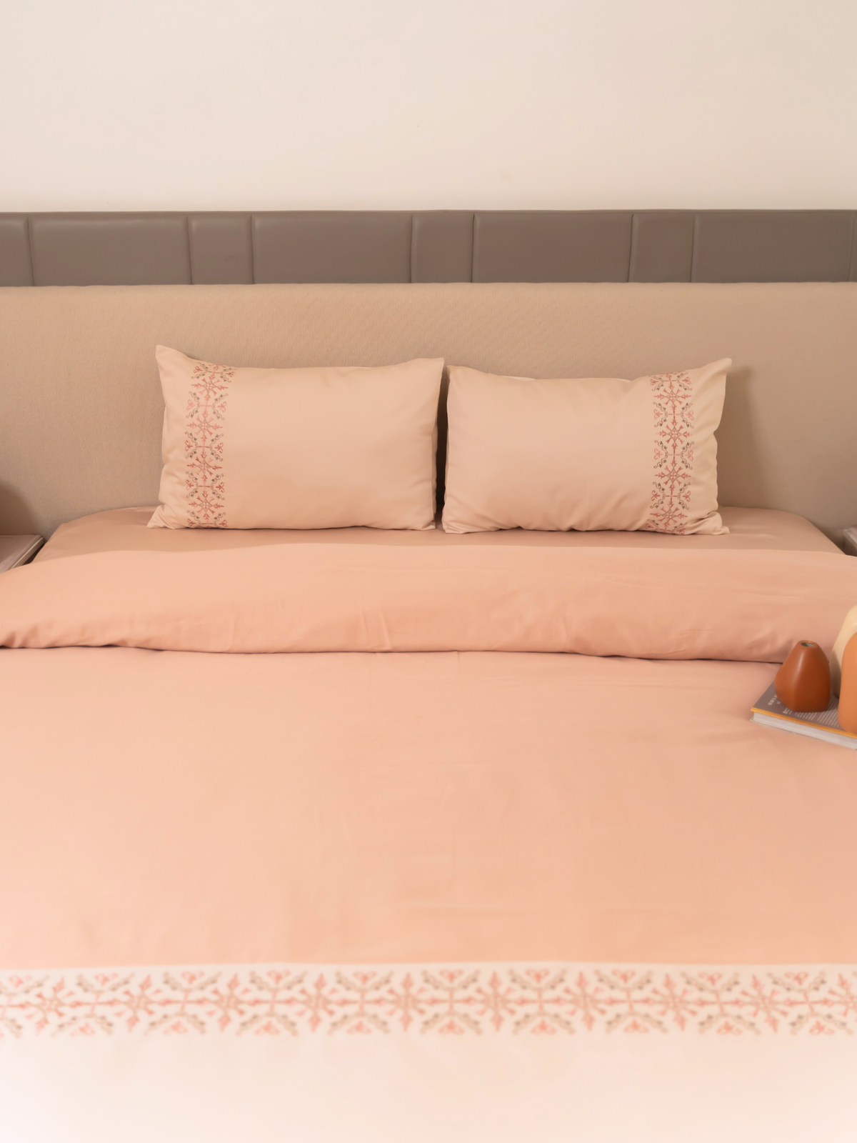 Luna Rose Cotton Embroidered Duvet Cover