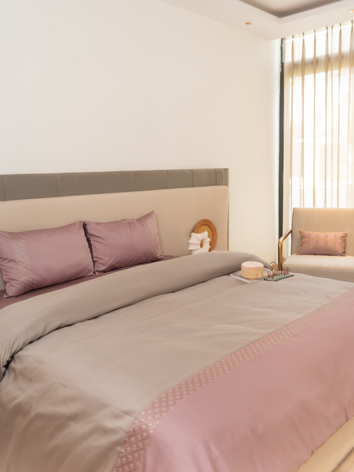 Tessa Grey Cotton Embroidered Duvet Cover with Bedsheet and 2 Pillow Covers