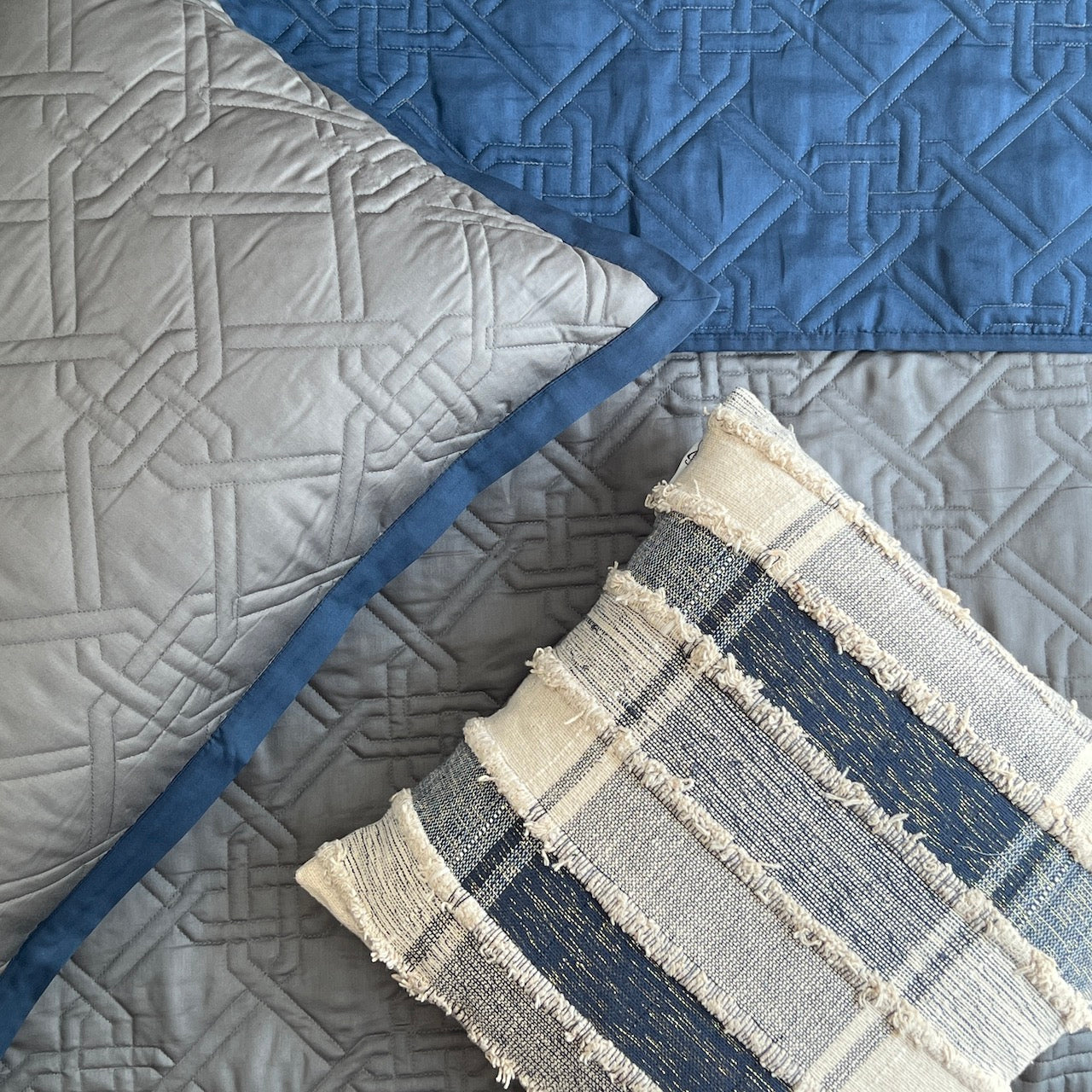 Gizmo Navy/Dark Grey Cotton Rich Reversible Bedspread