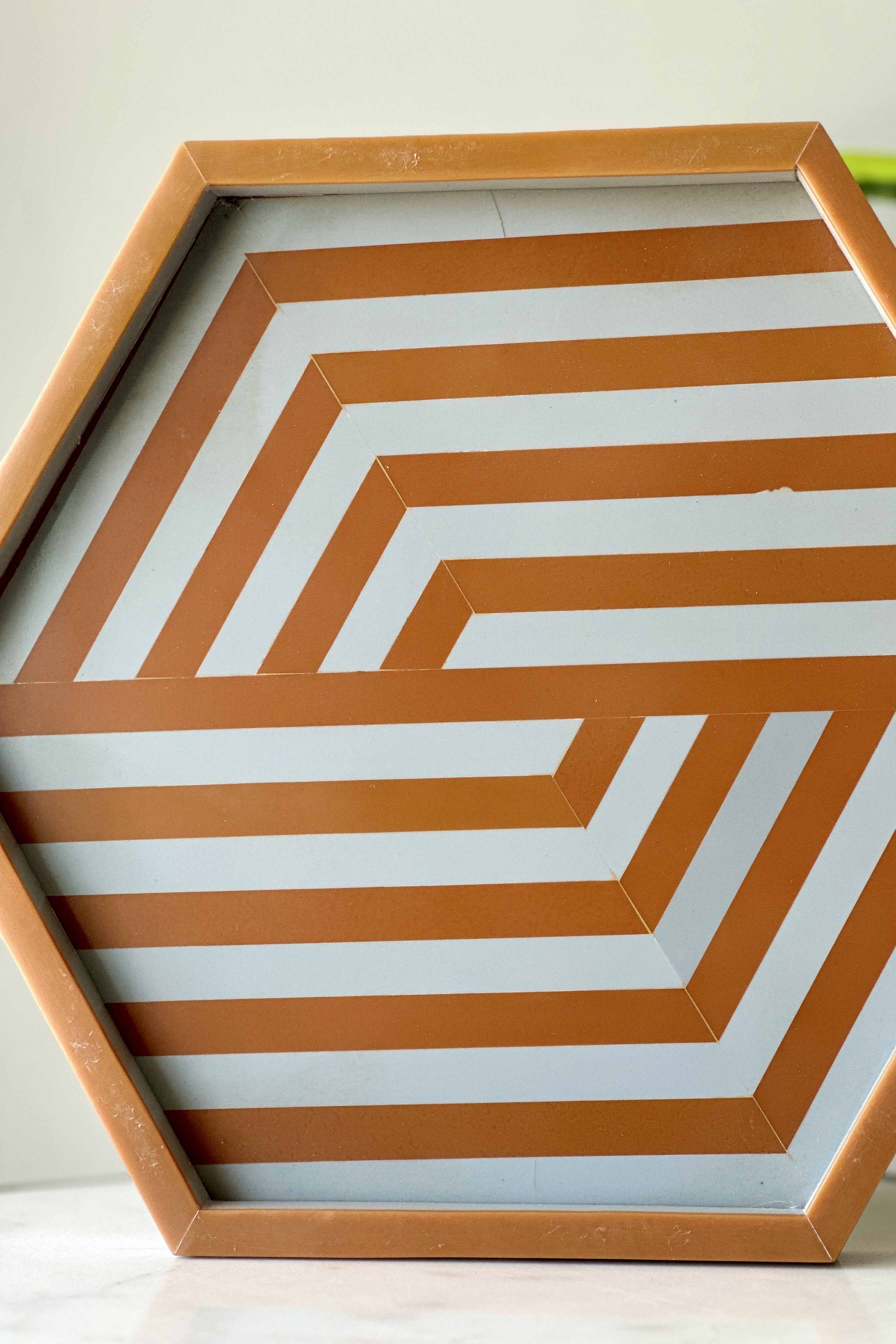 Hexagon Resin Tray - Orange