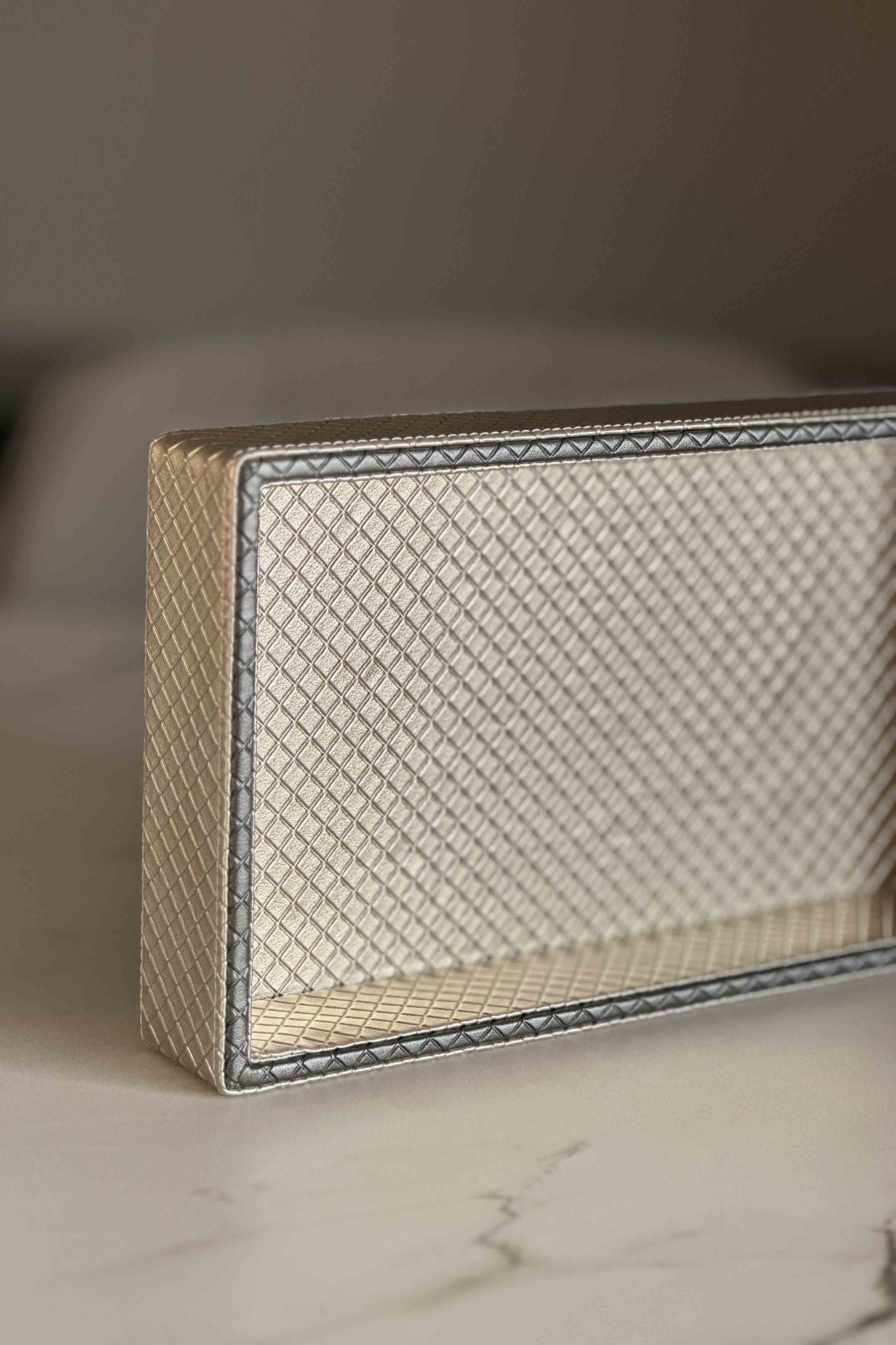 Braided Gold & Grey Napkin Tray
