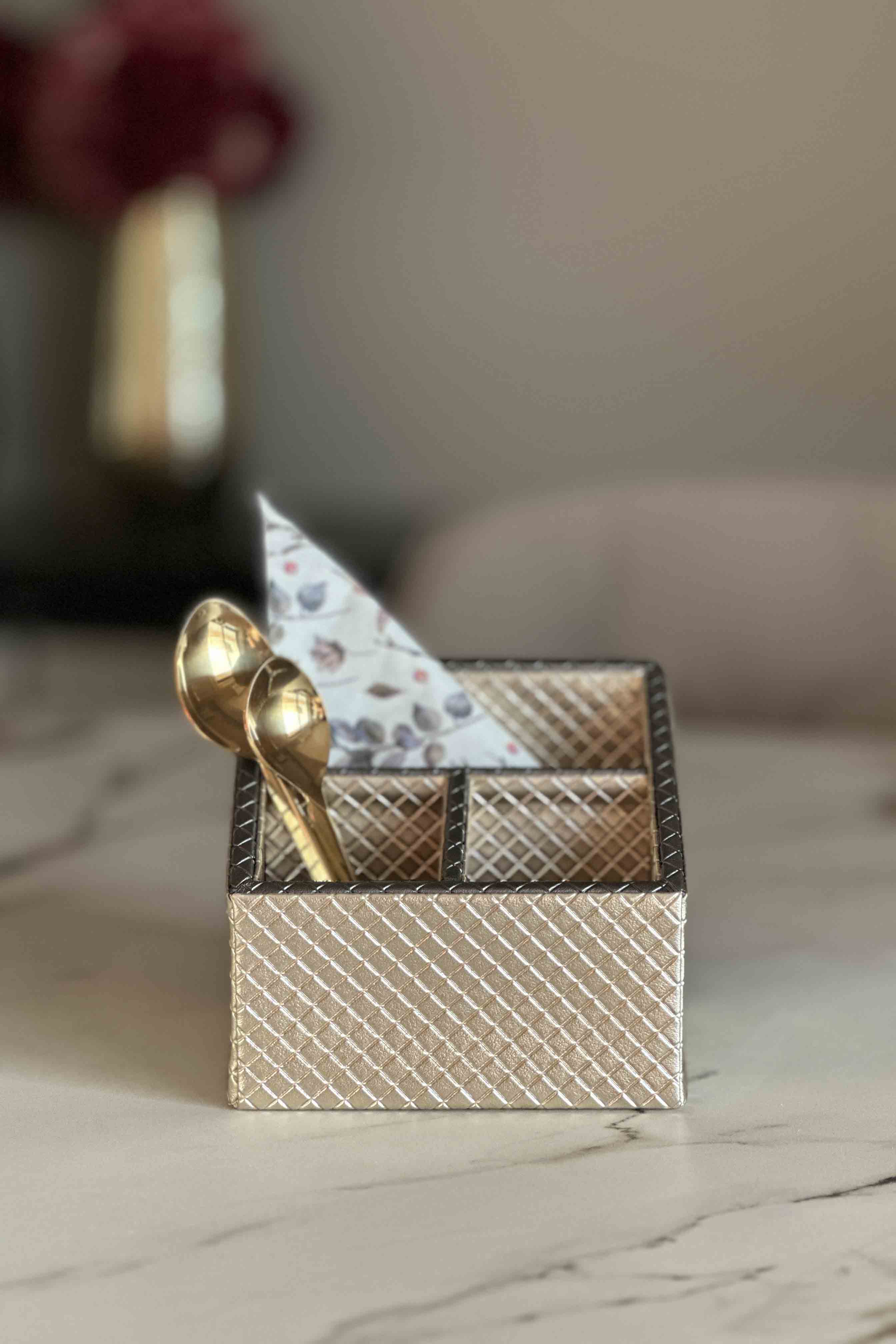 Braided Gold & Grey Multipurpose Holder