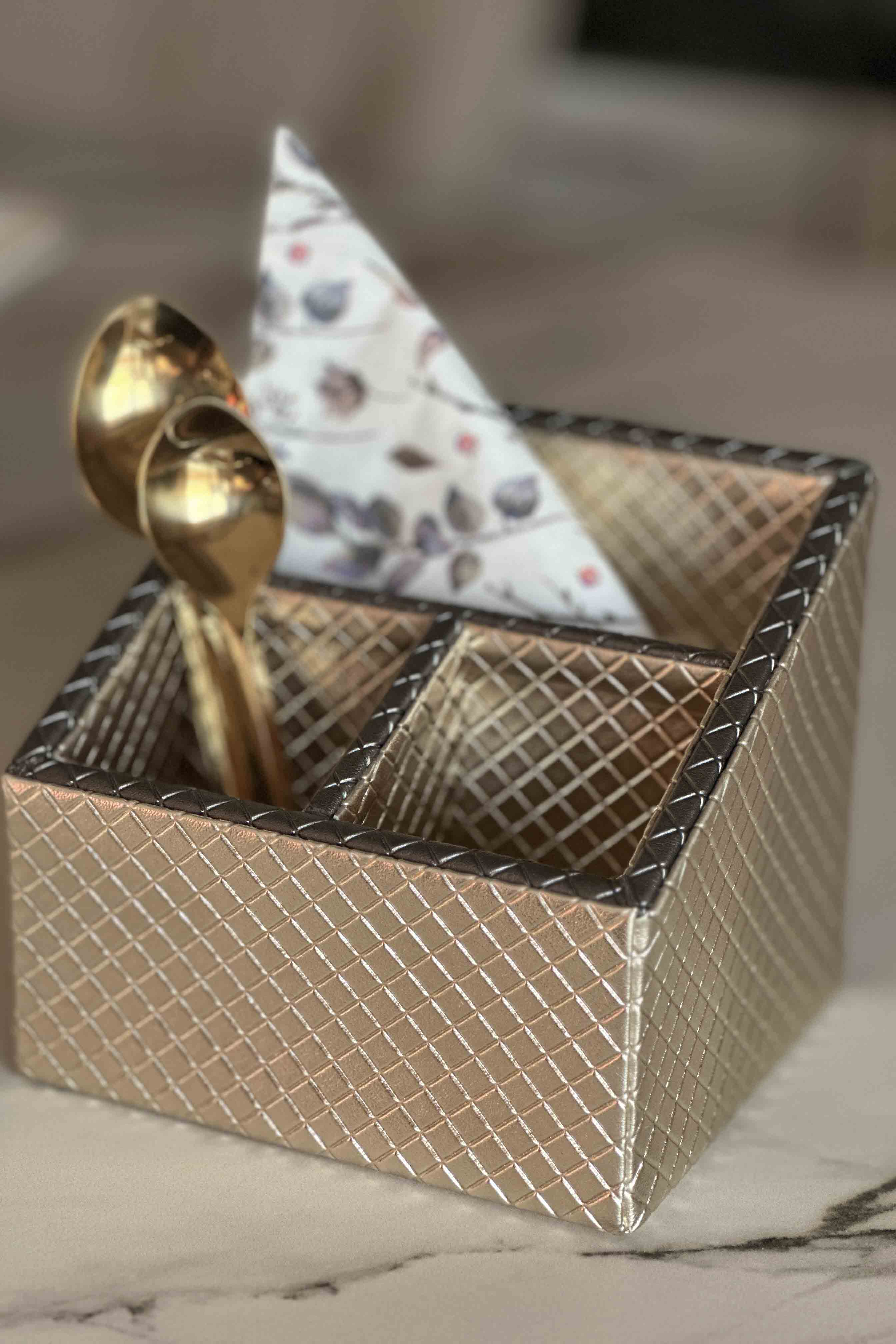 Braided Gold & Grey Multipurpose Holder