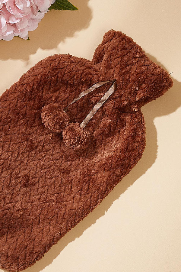 Chevron Hot Water Bag + Cover Set - Brown