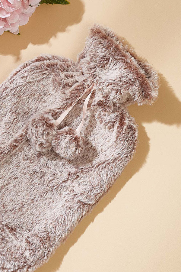 Fuzzy Hot Water Bag + Cover Set - Beige